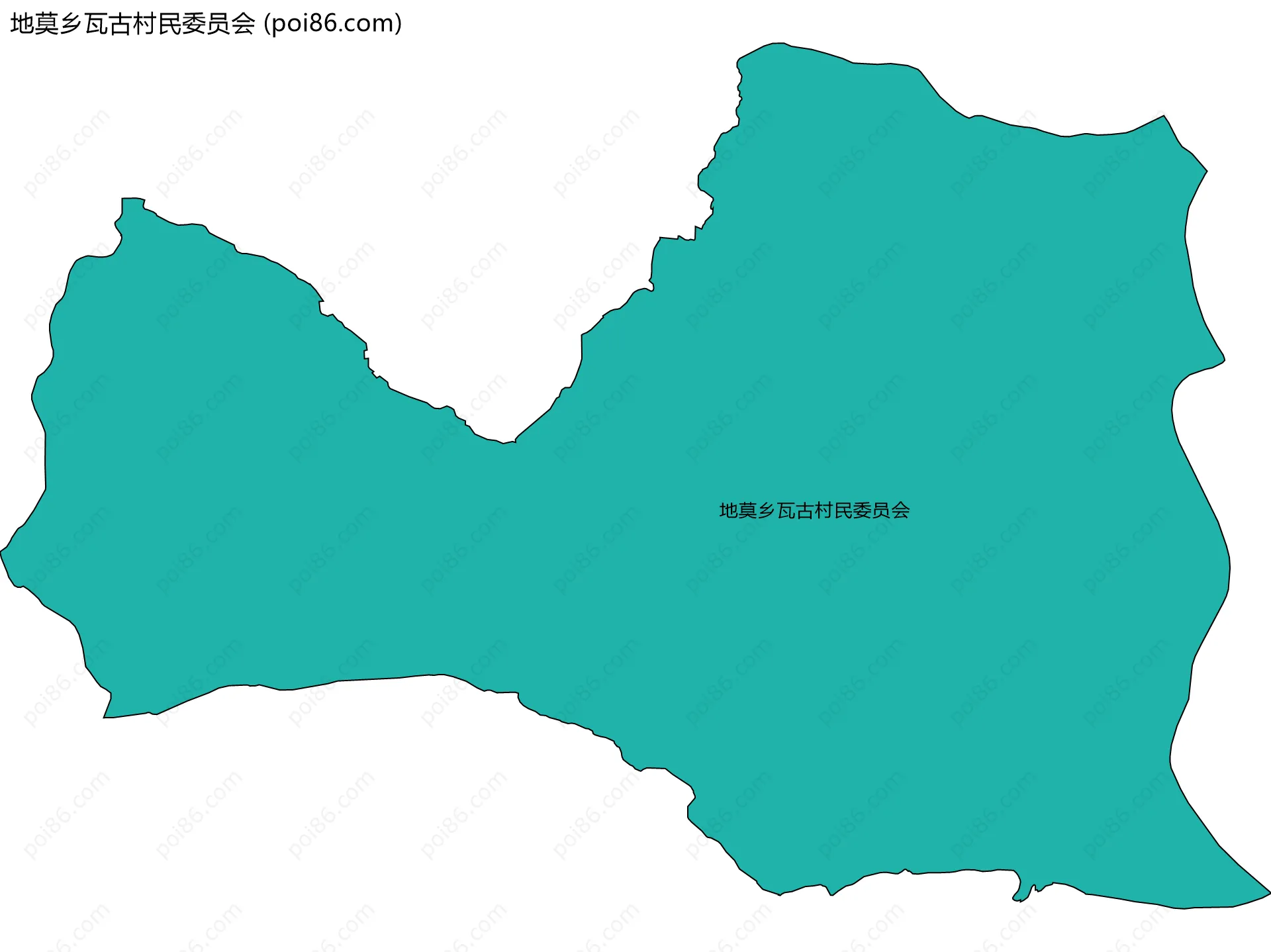 地莫乡瓦古村民委员会边界地图