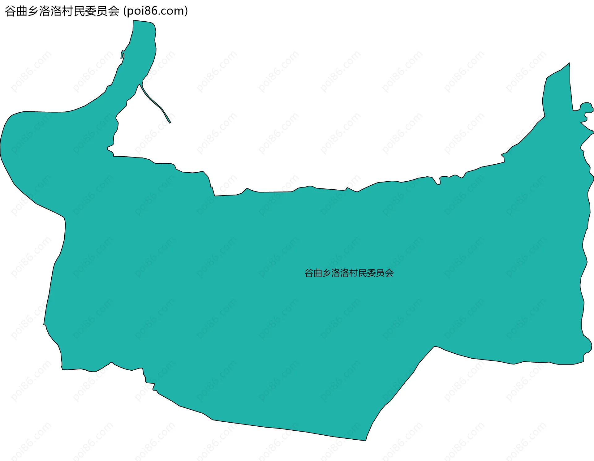 谷曲乡洛洛村民委员会边界地图