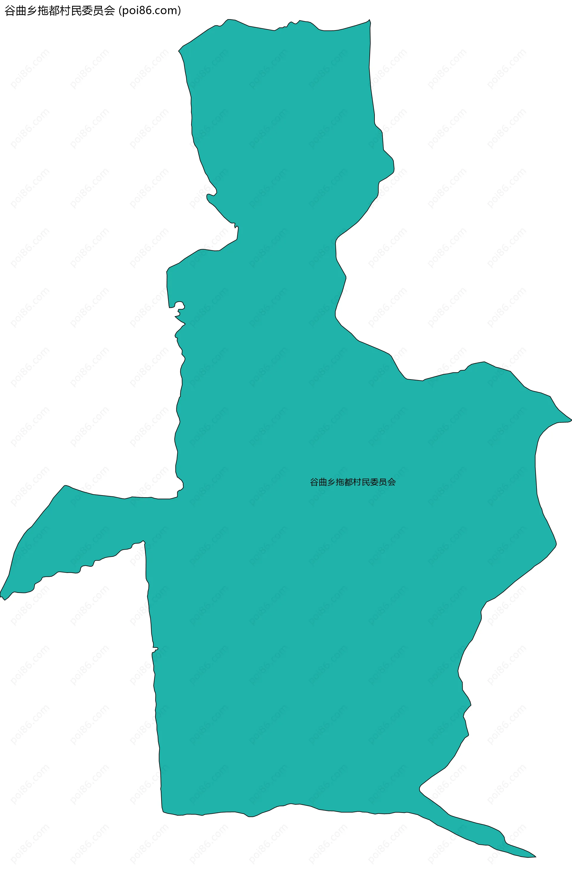 谷曲乡拖都村民委员会边界地图