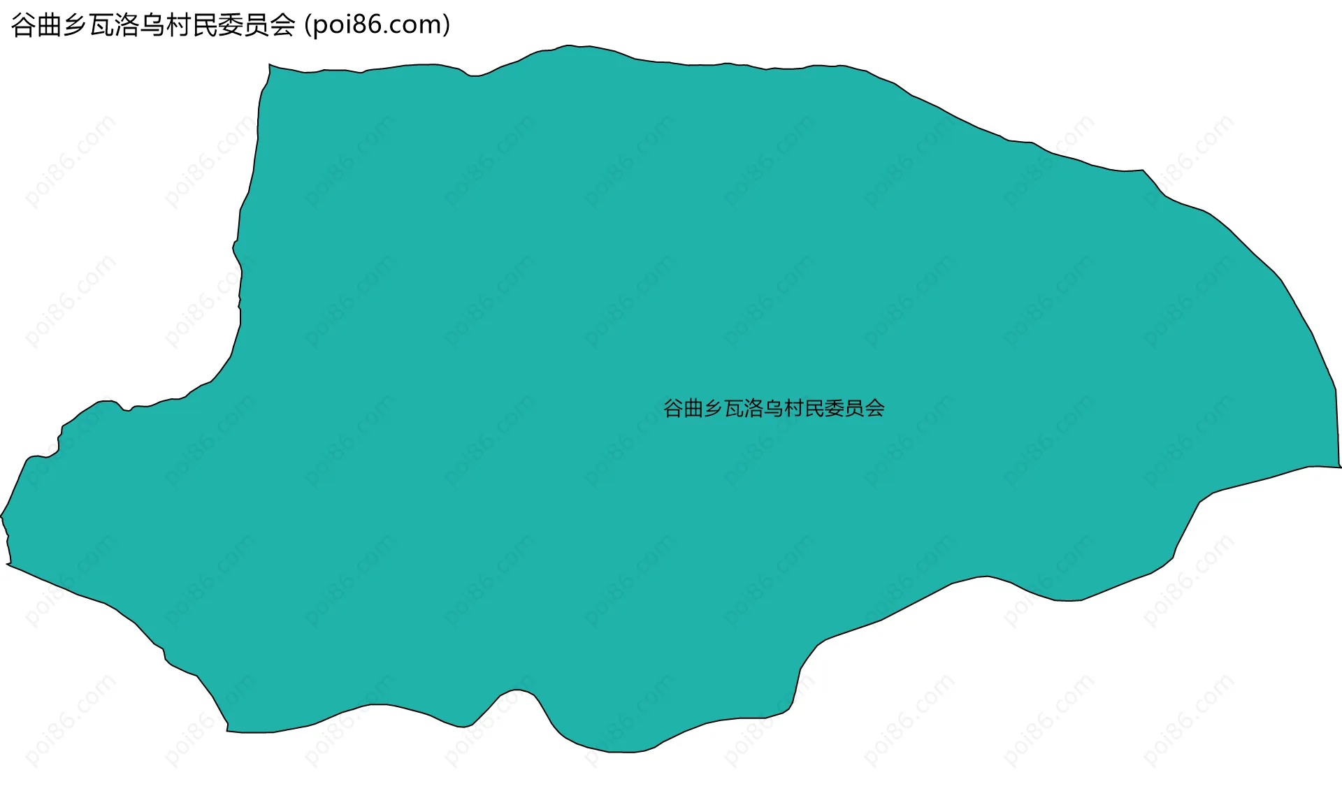 谷曲乡瓦洛乌村民委员会边界地图