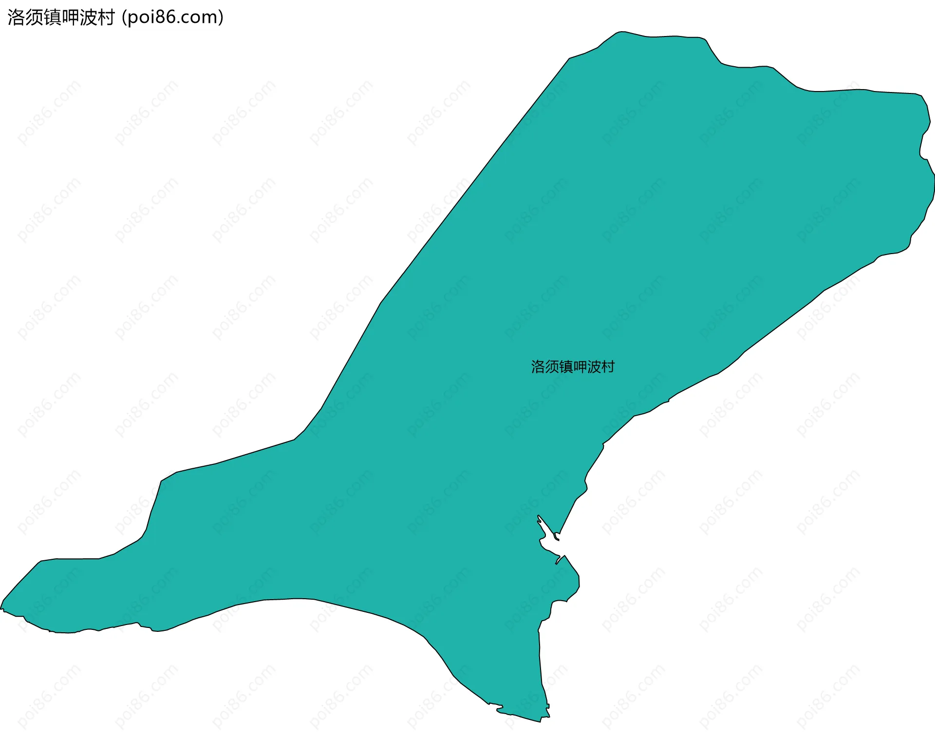 洛须镇呷波村边界地图