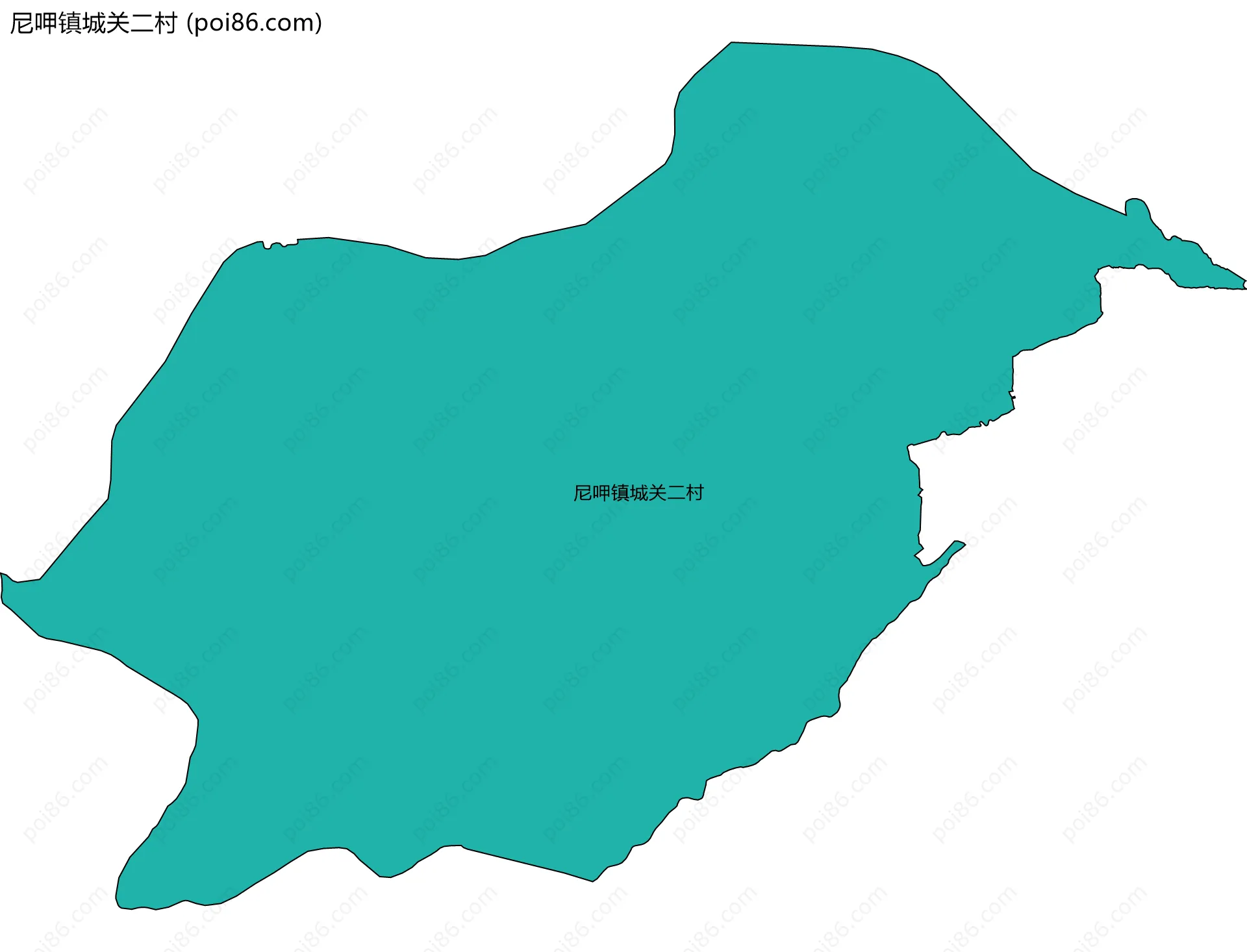 尼呷镇城关二村边界地图
