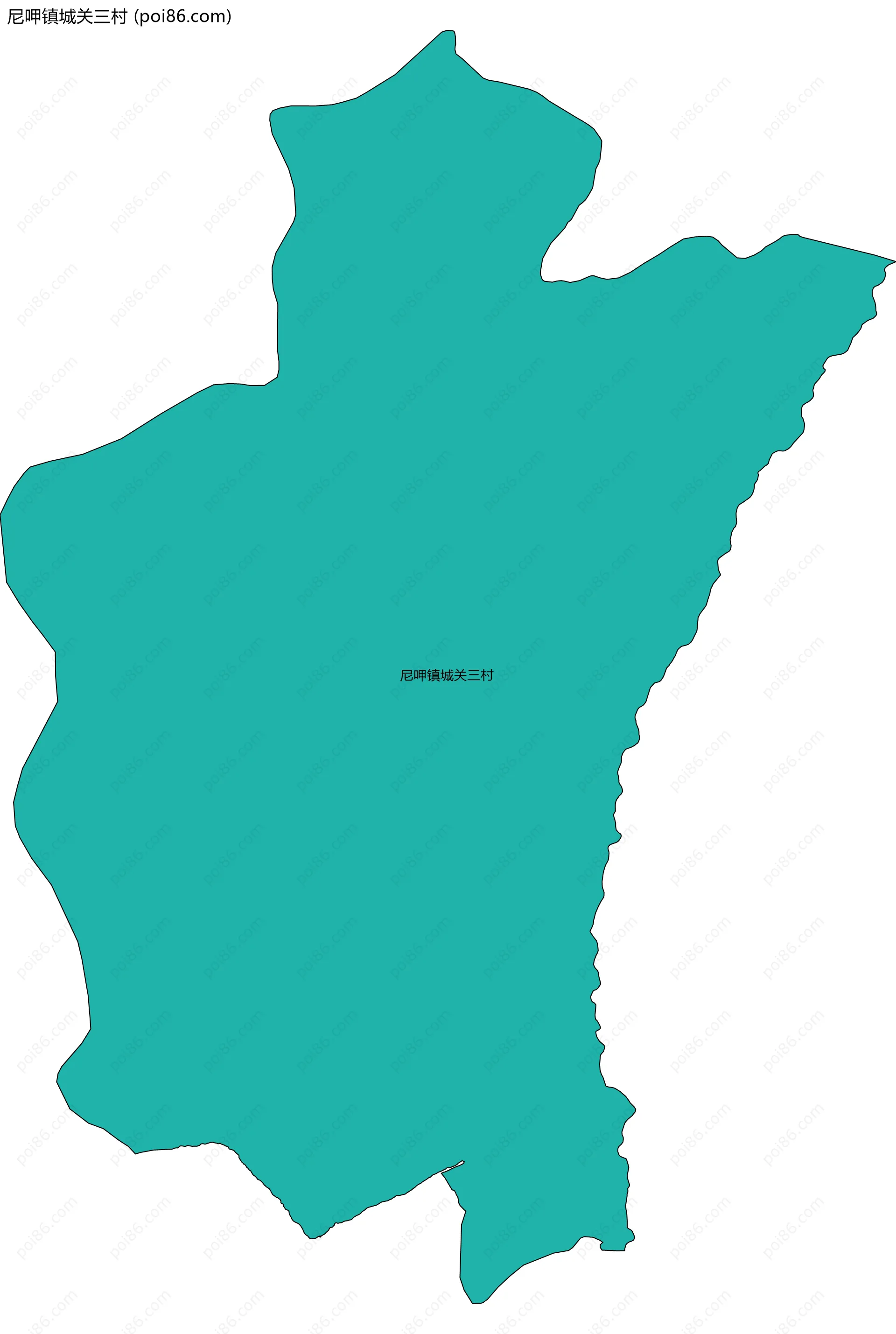 尼呷镇城关三村边界地图