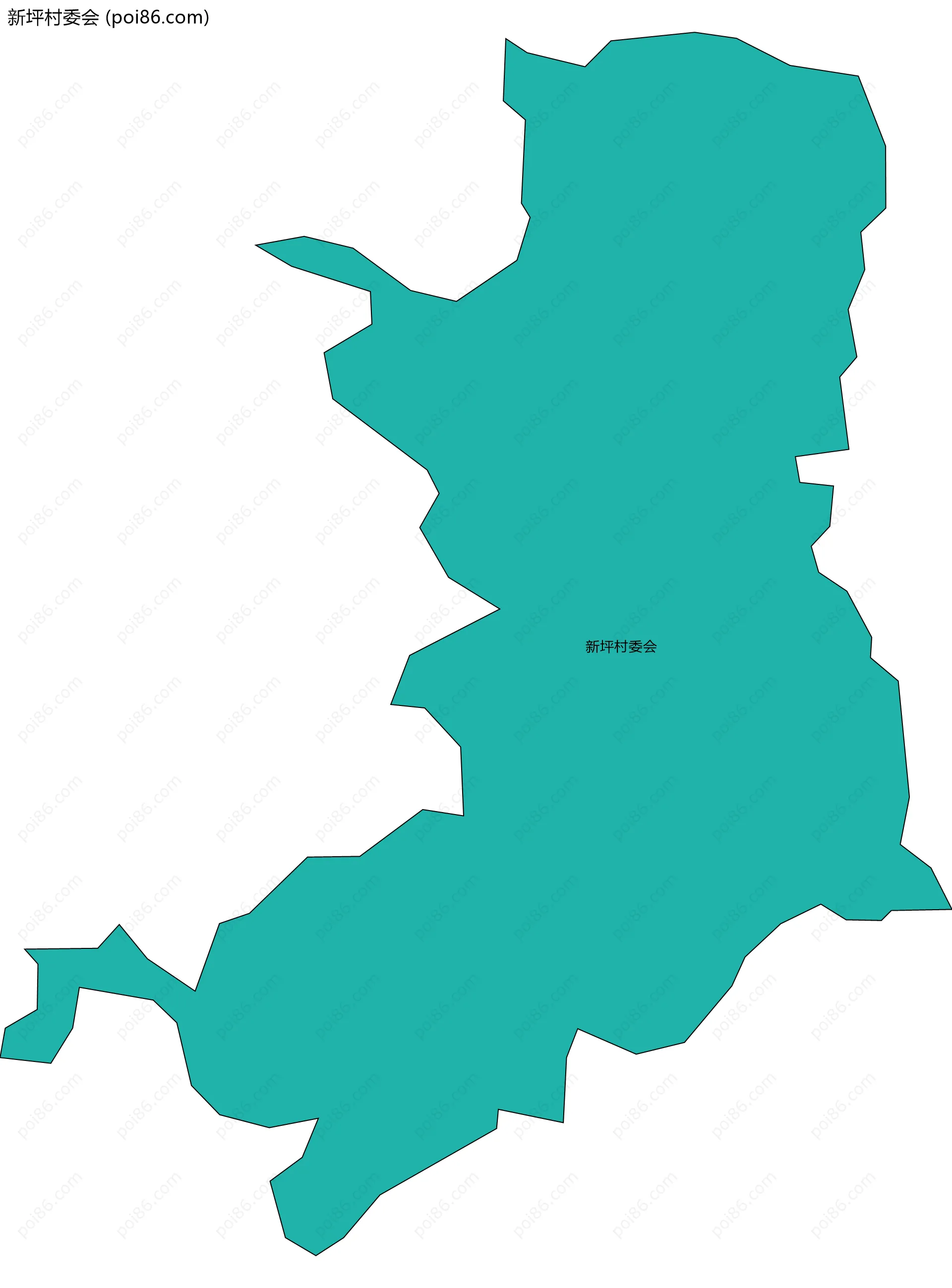 新坪村委会边界地图