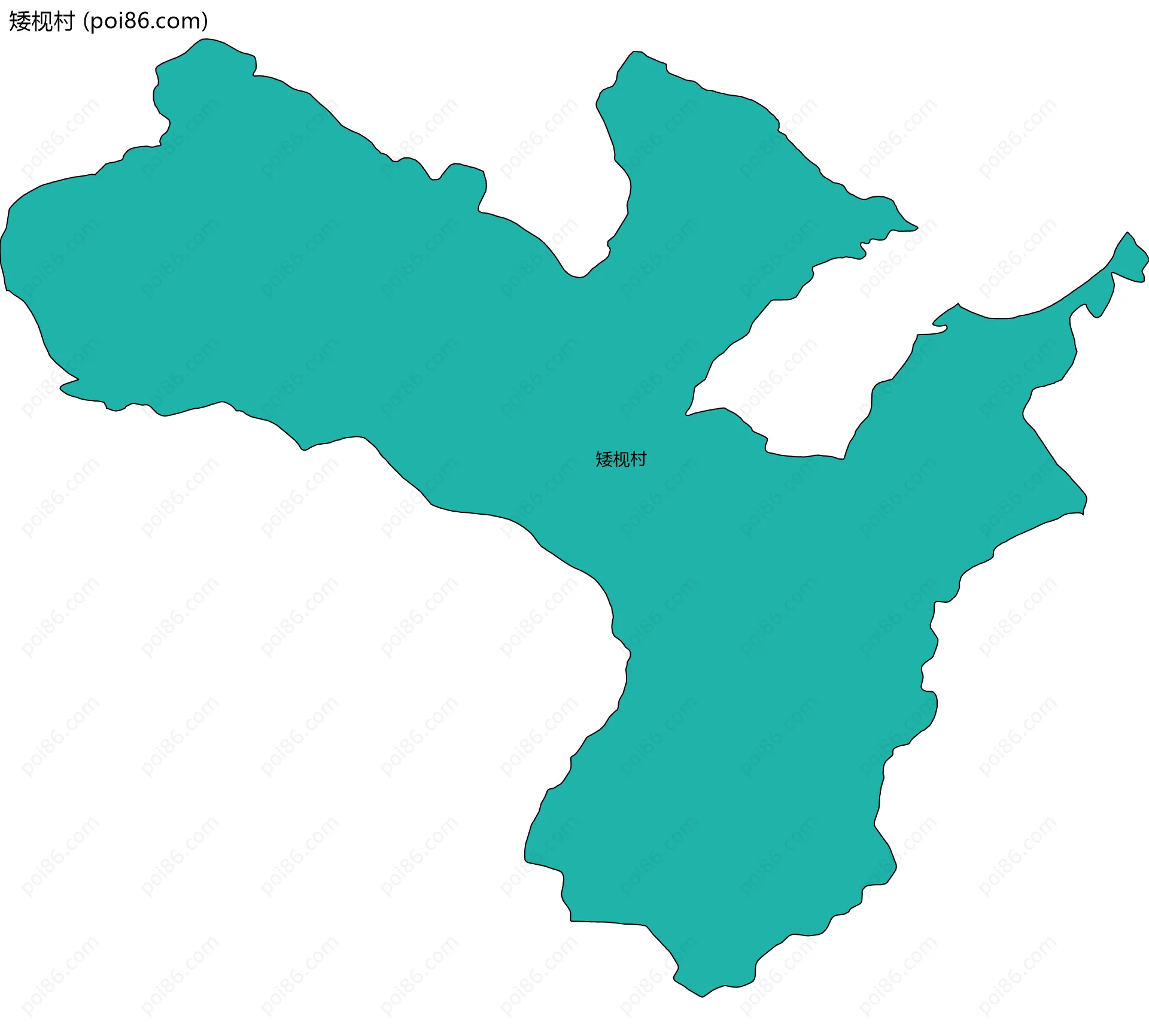 矮枧村边界地图