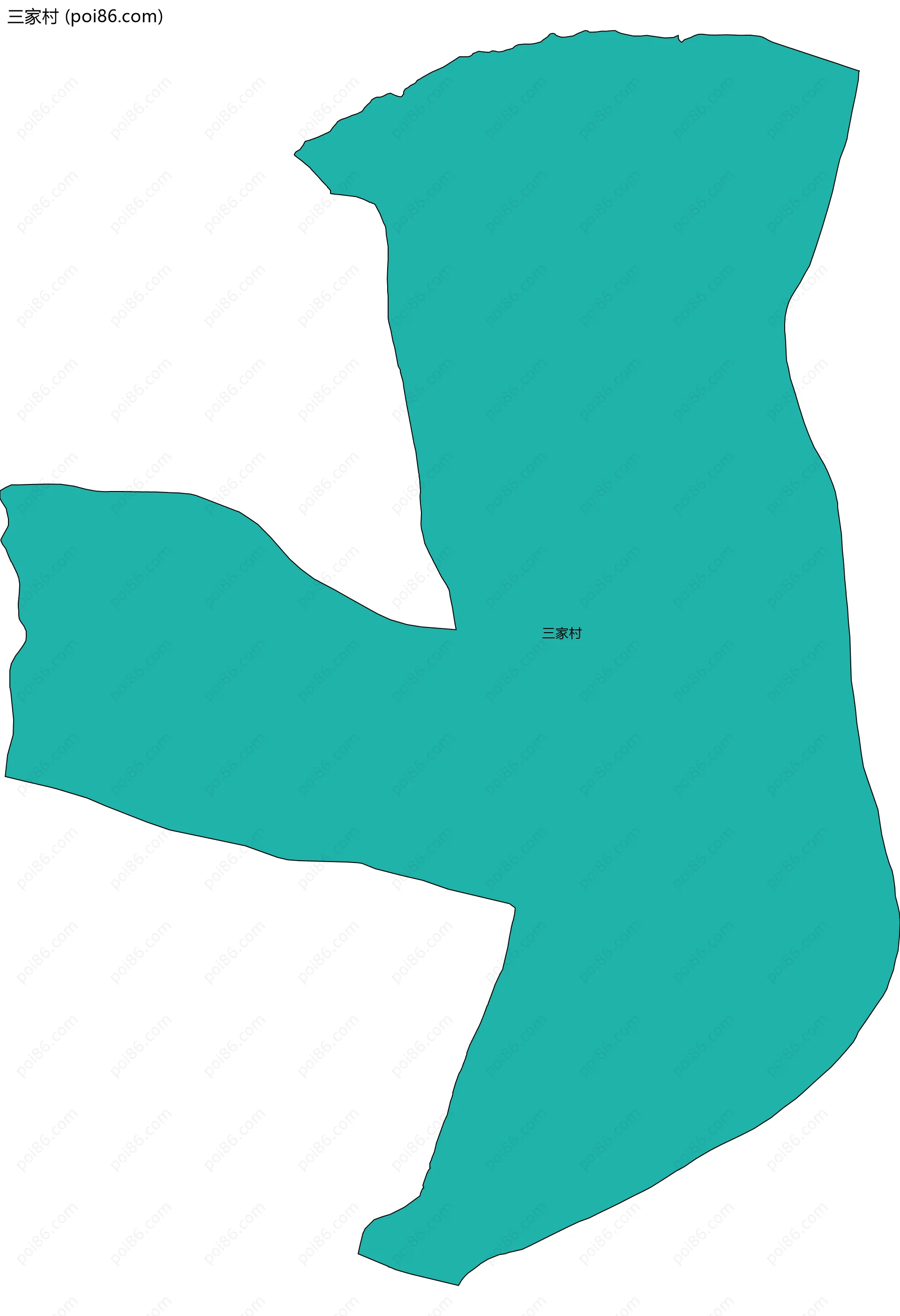 三家村边界地图