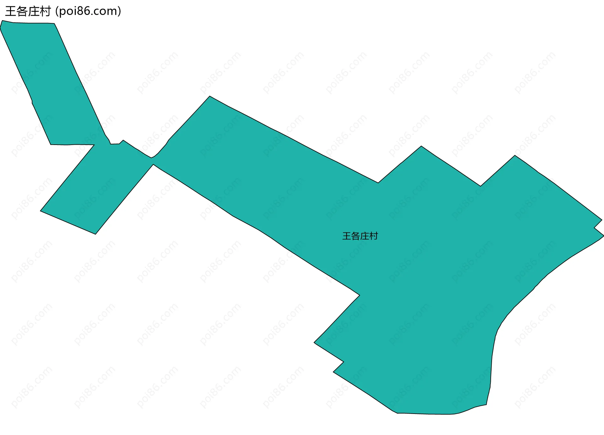 王各庄村边界地图