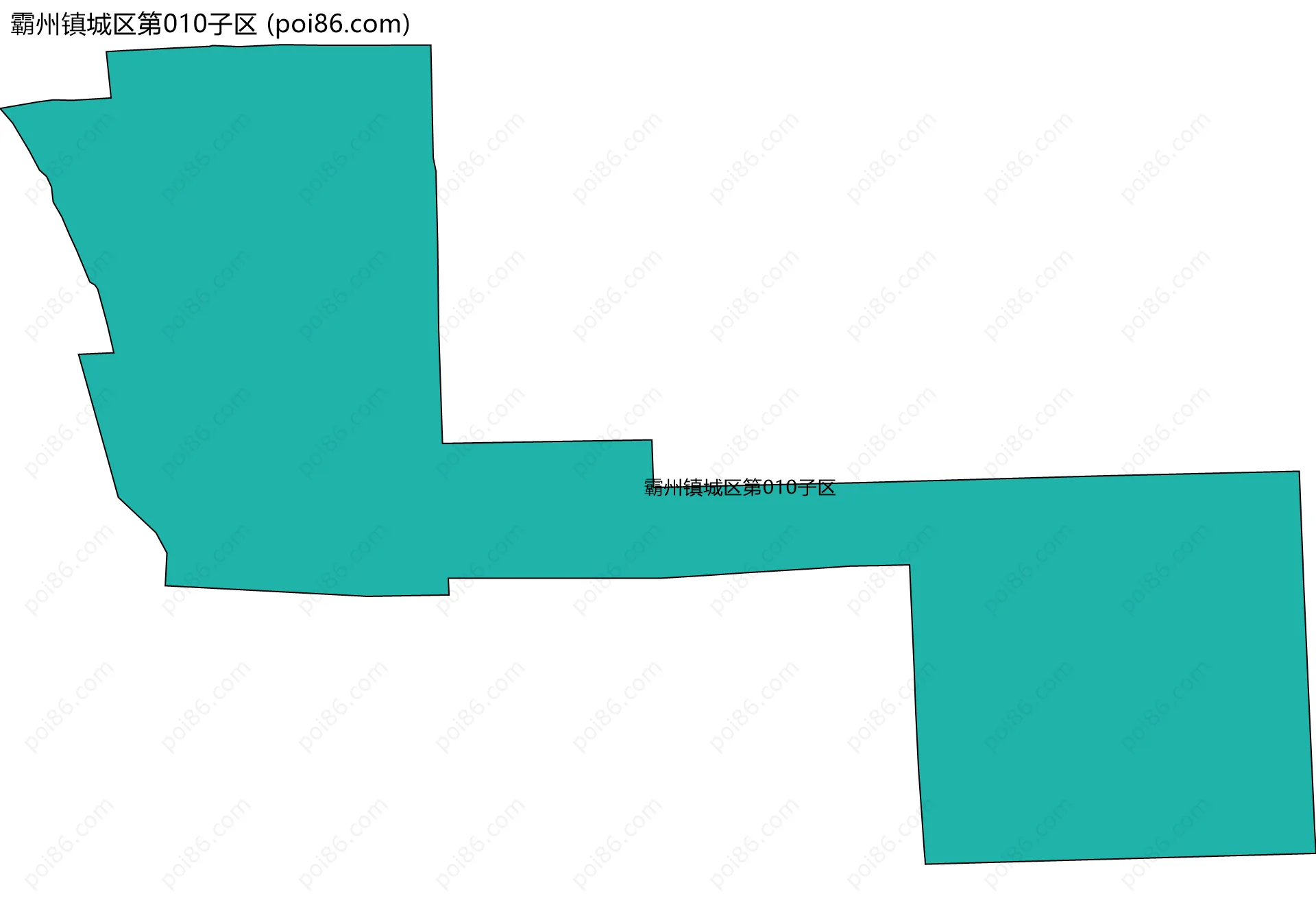 霸州镇城区第010子区边界地图