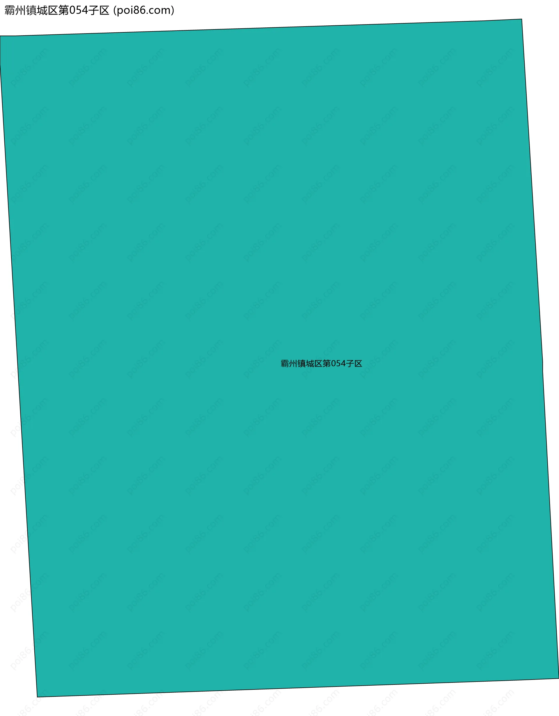 霸州镇城区第054子区边界地图