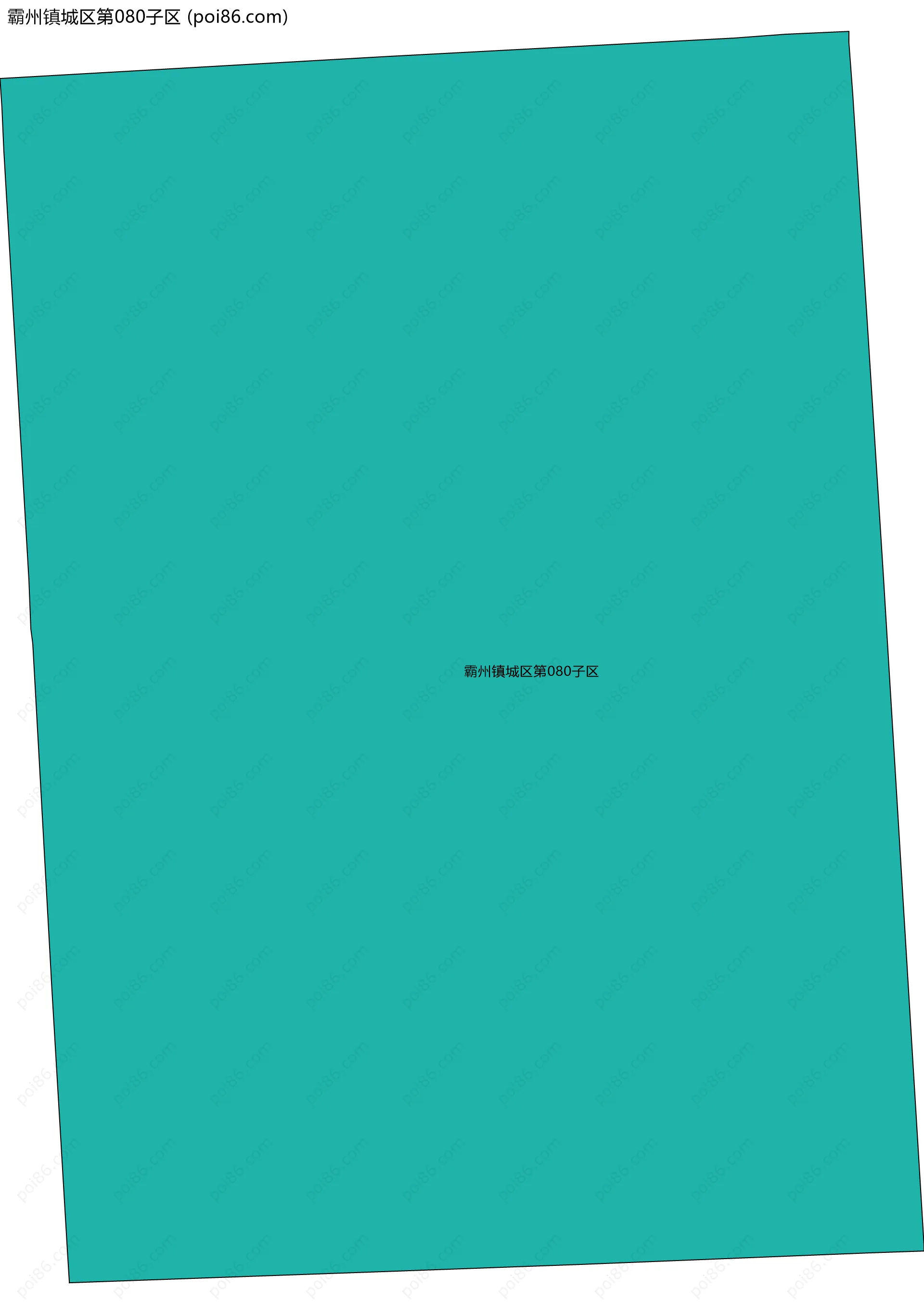 霸州镇城区第080子区边界地图