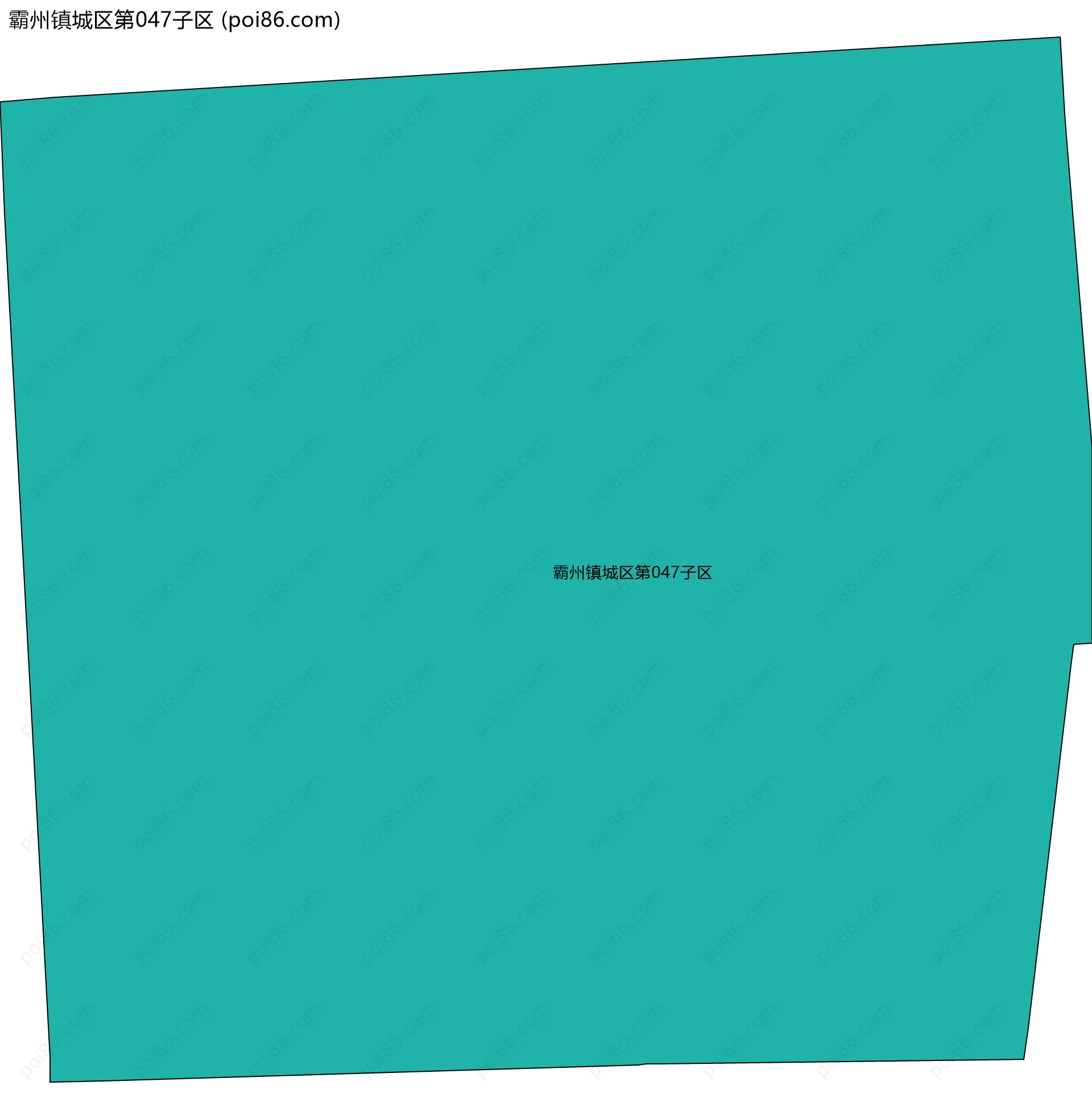 霸州镇城区第047子区边界地图