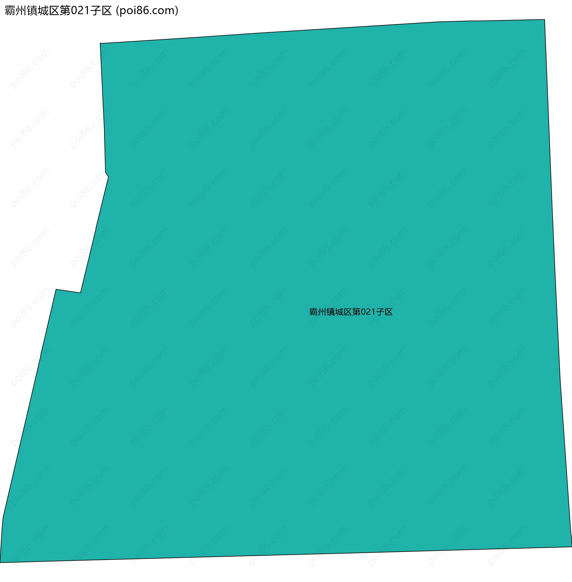霸州镇城区第021子区边界地图