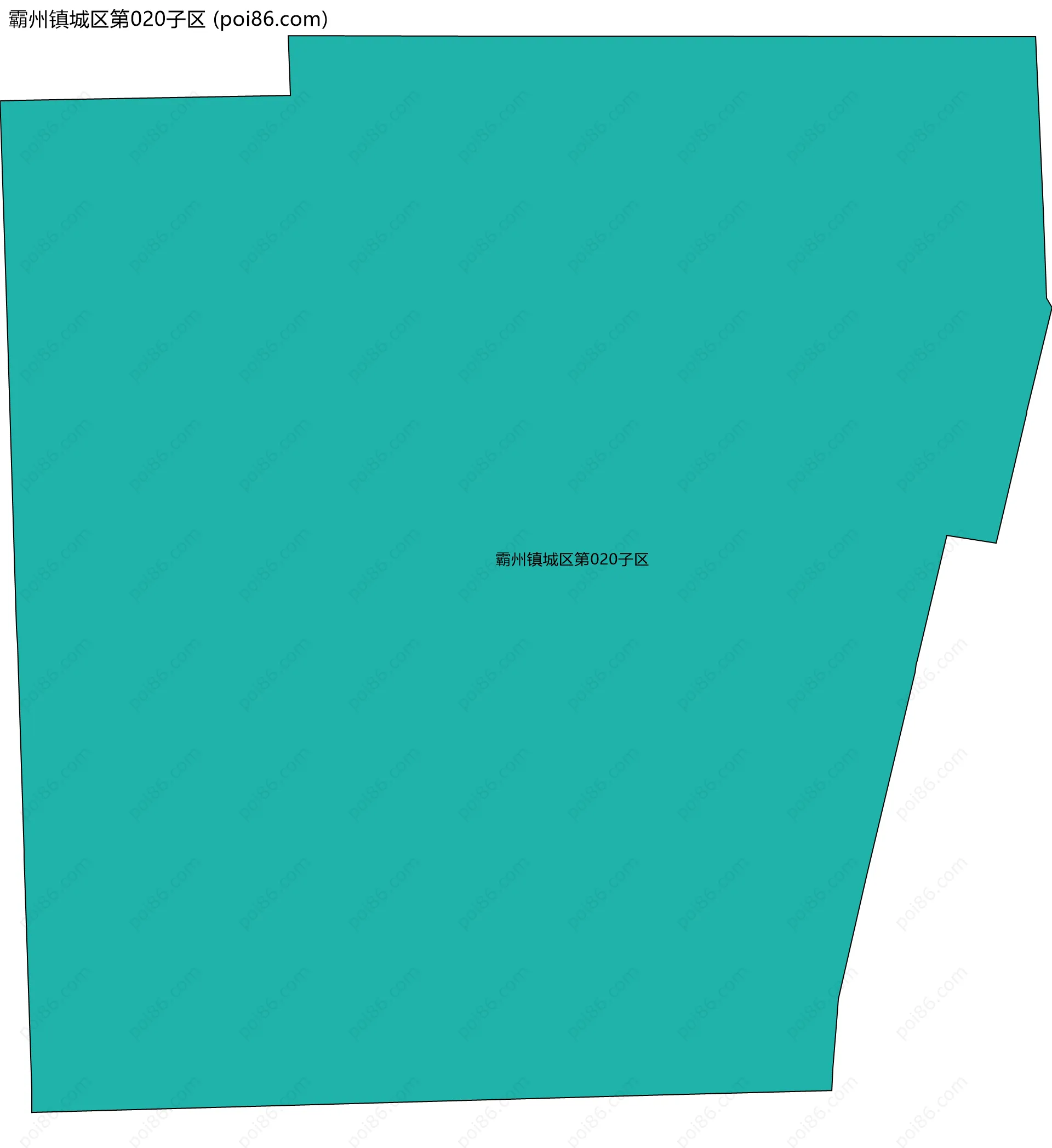 霸州镇城区第020子区边界地图