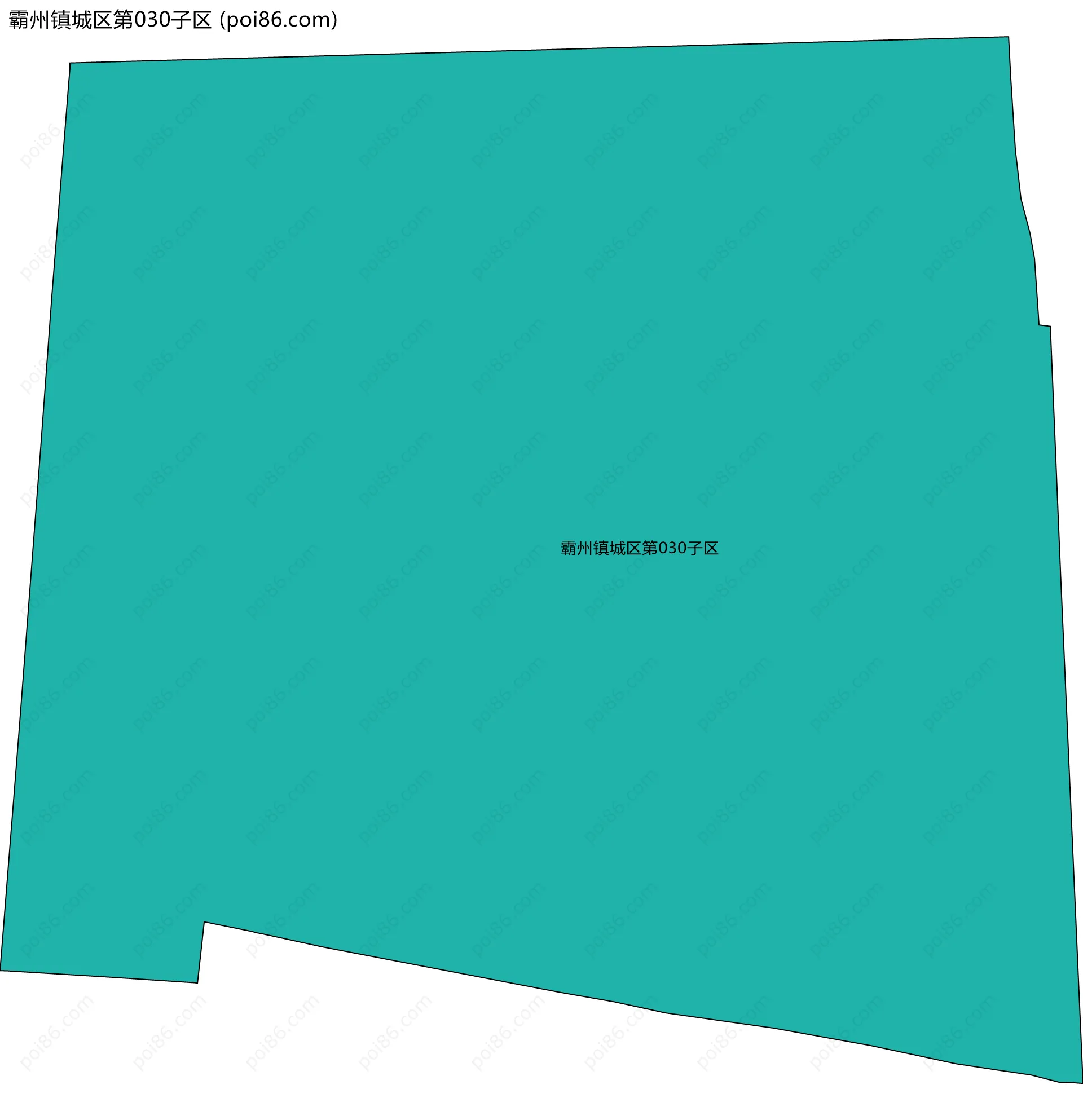 霸州镇城区第030子区边界地图