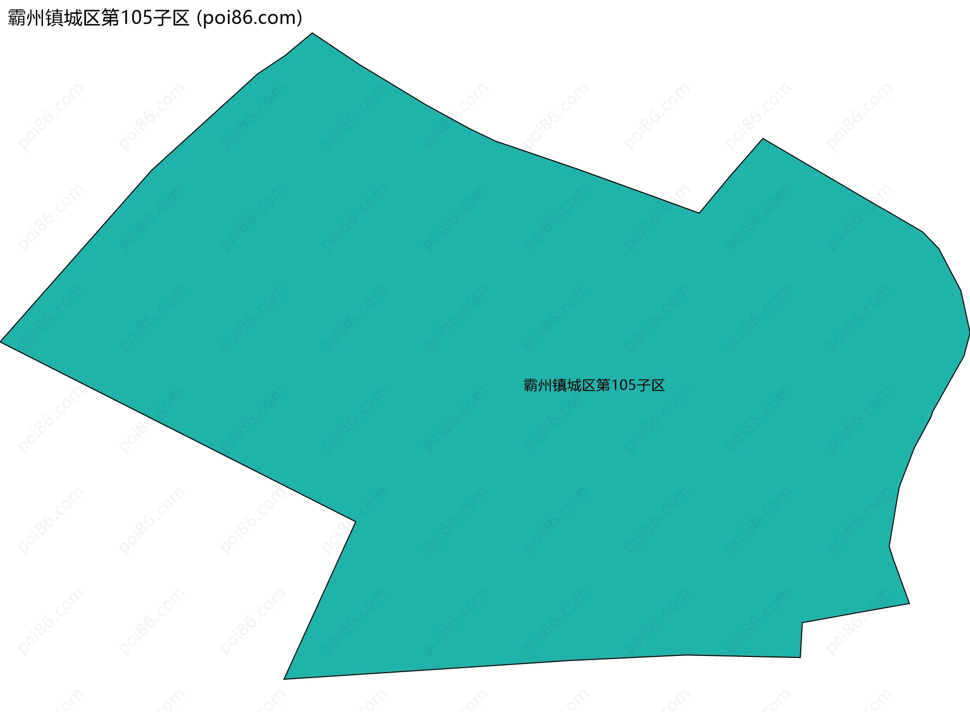 霸州镇城区第105子区边界地图