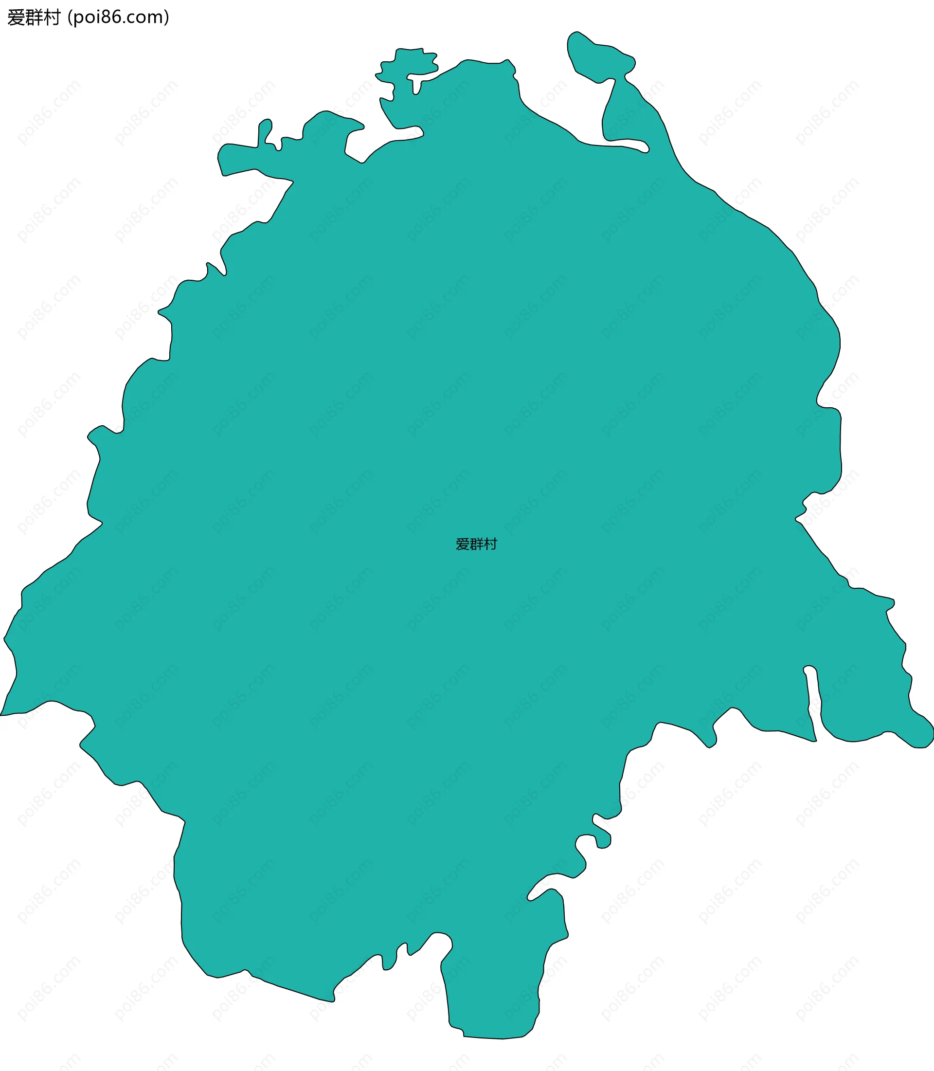 爱群村边界地图