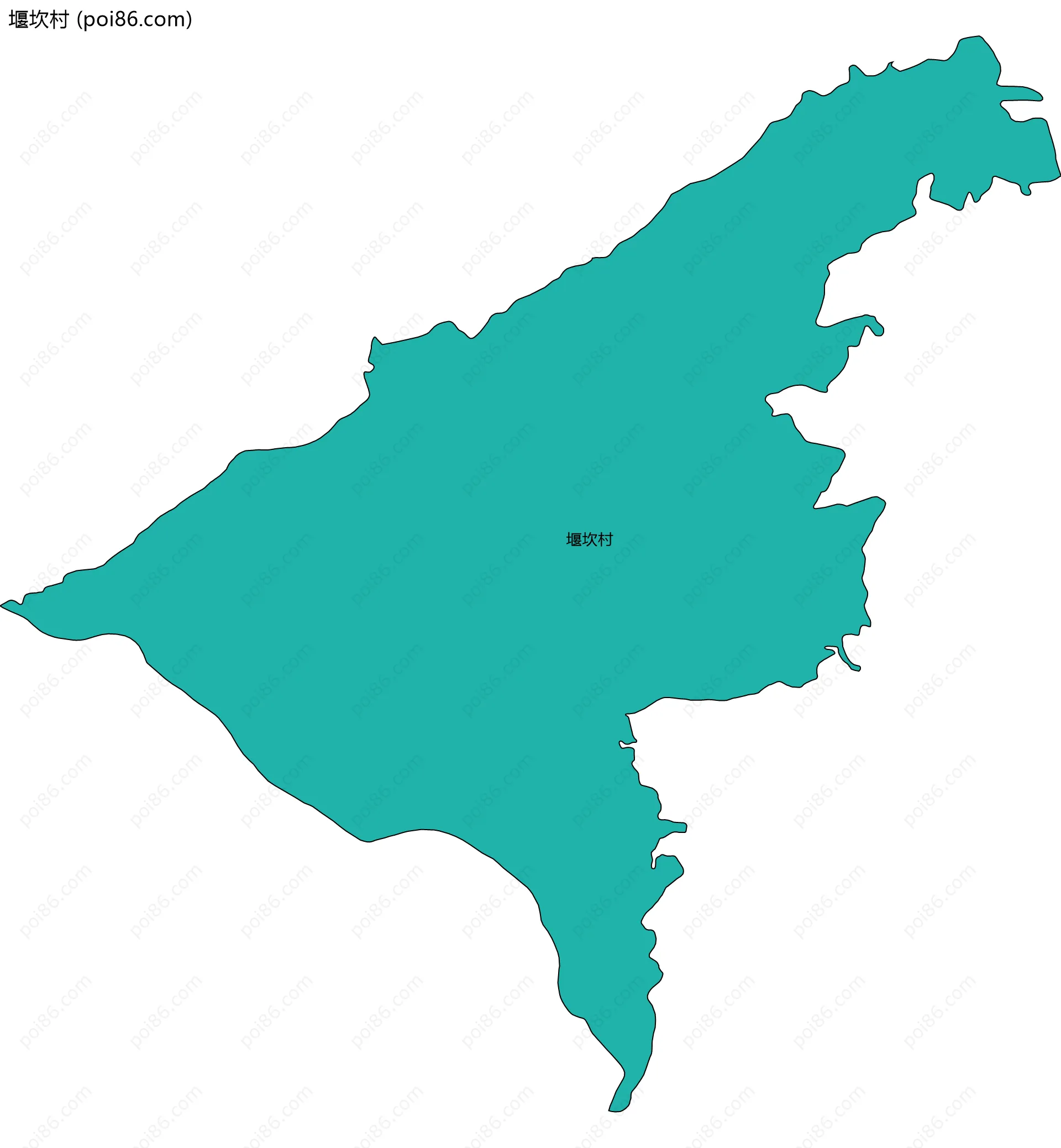 堰坎村边界地图