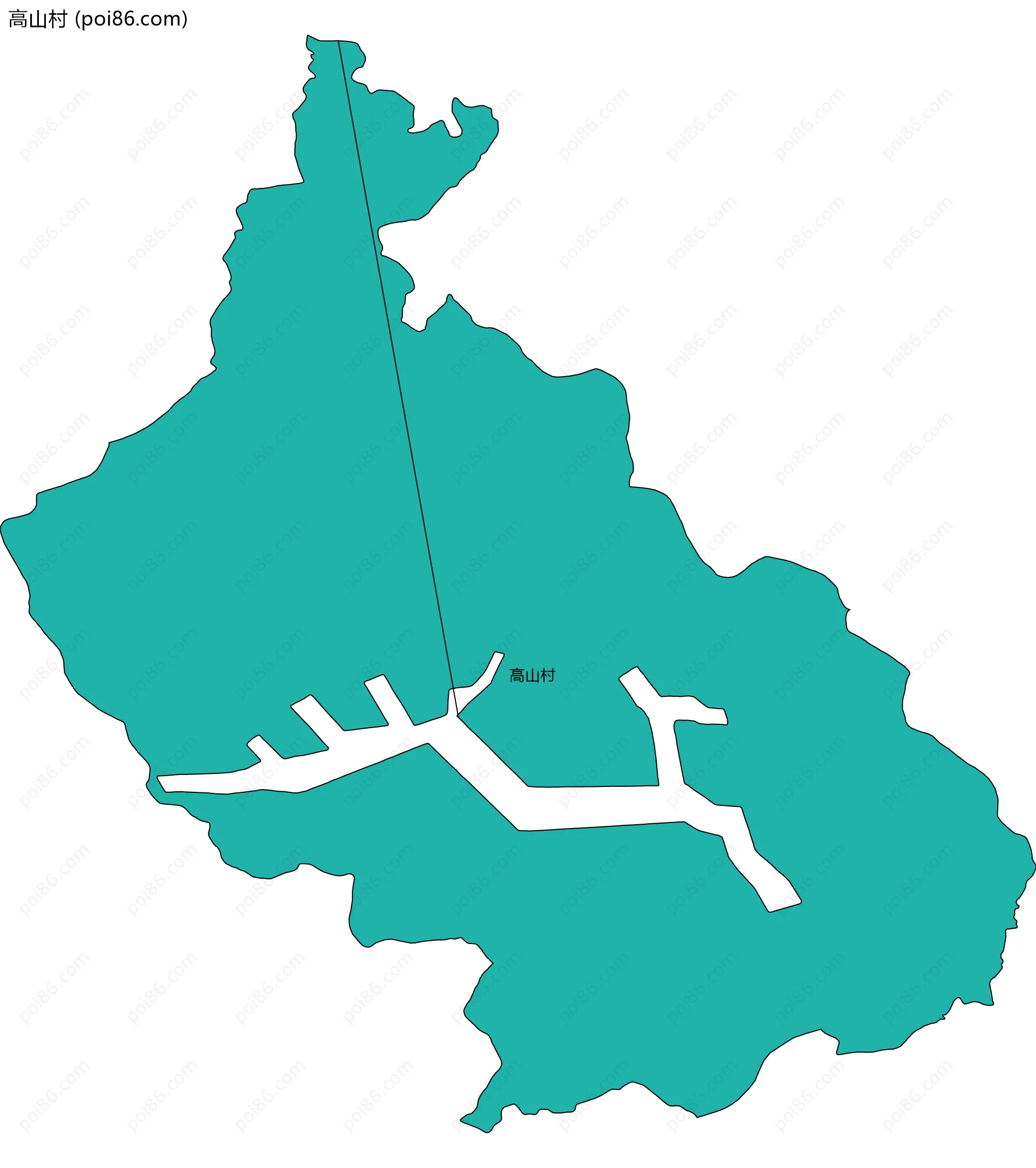 高山村边界地图