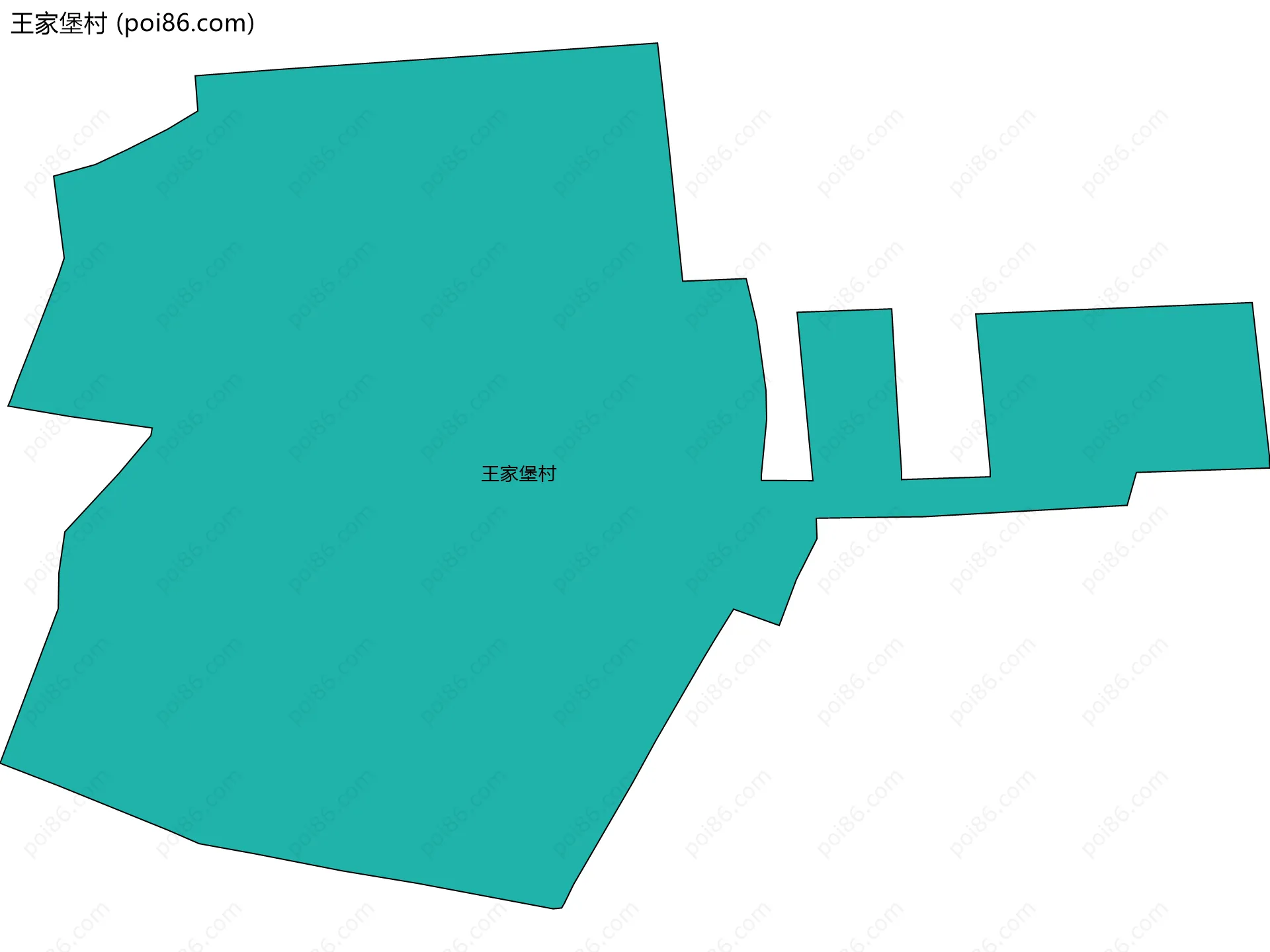 王家堡村边界地图