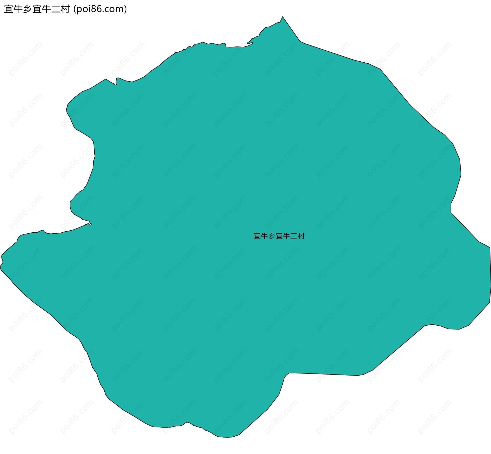宜牛乡宜牛二村边界地图