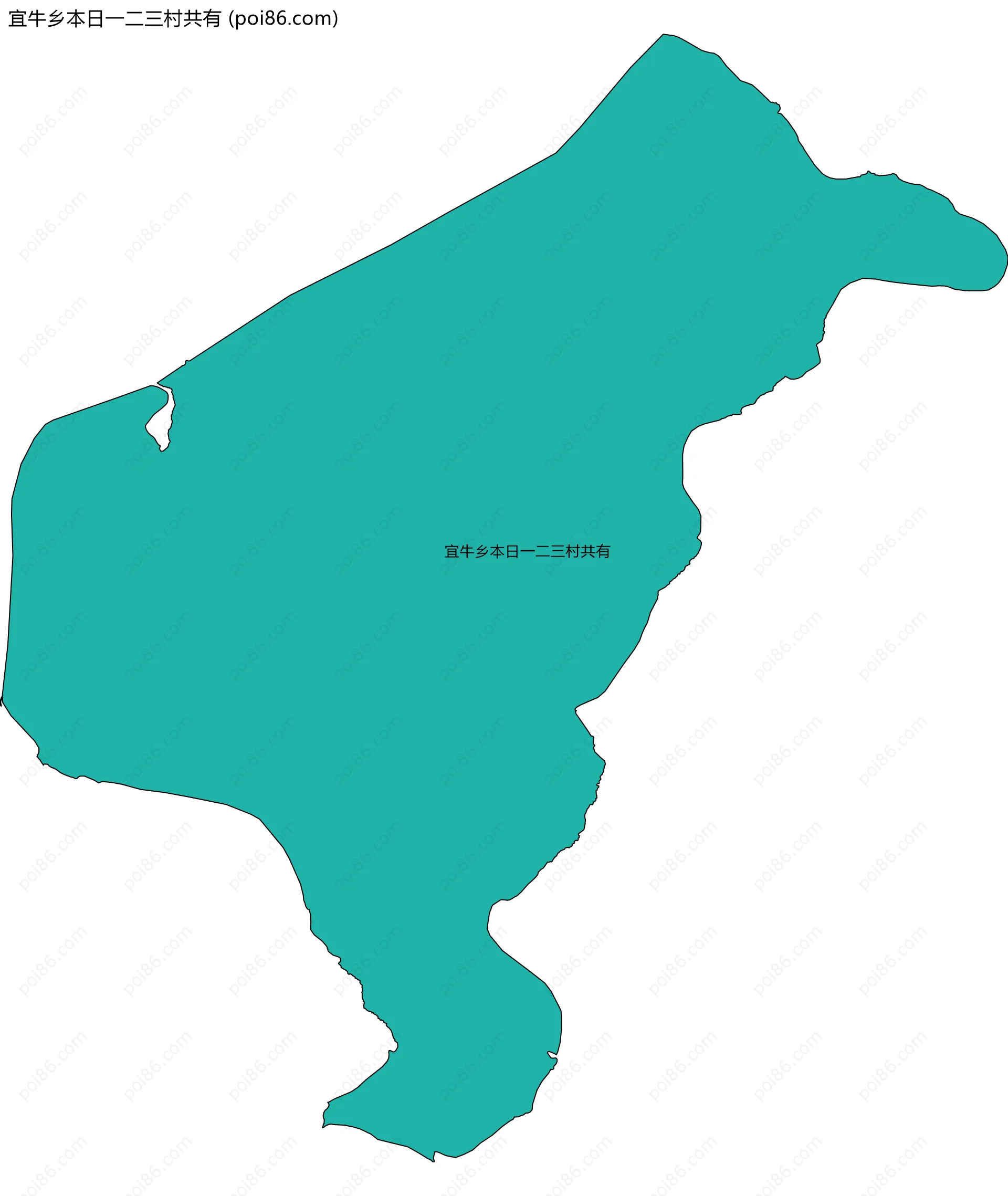 宜牛乡本日一二三村共有边界地图