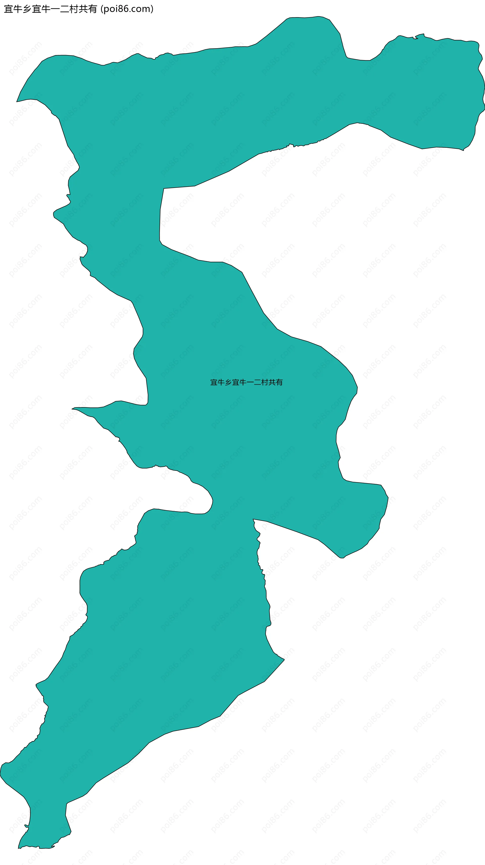 宜牛乡宜牛一二村共有边界地图