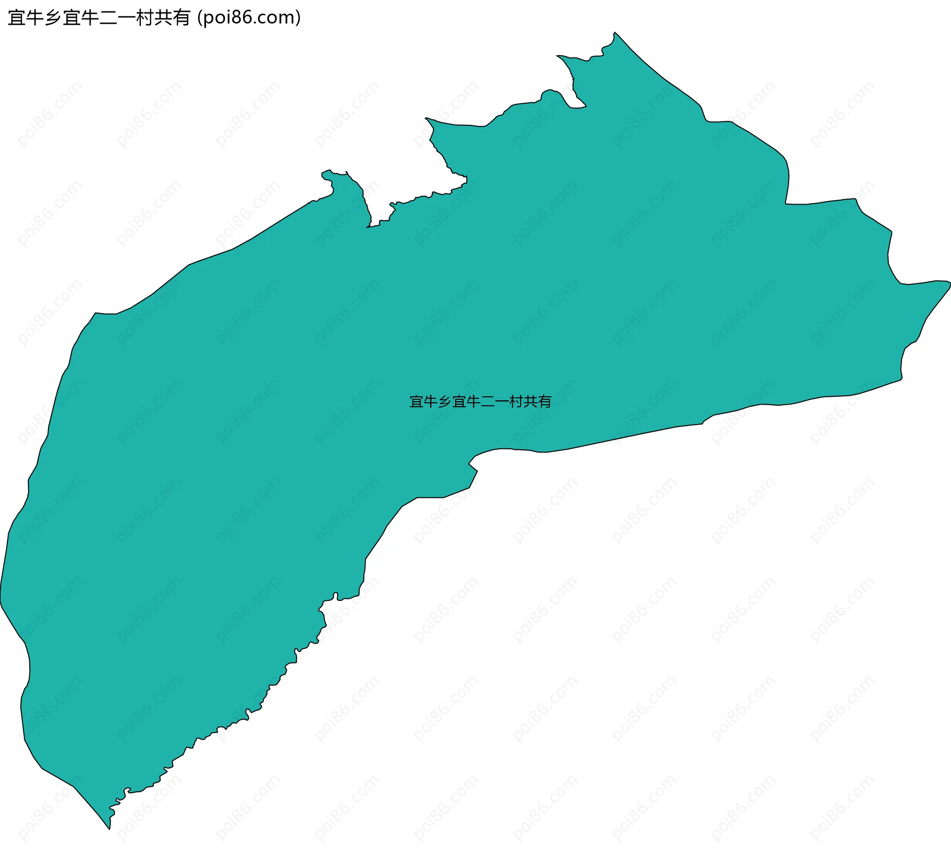 宜牛乡宜牛二一村共有边界地图