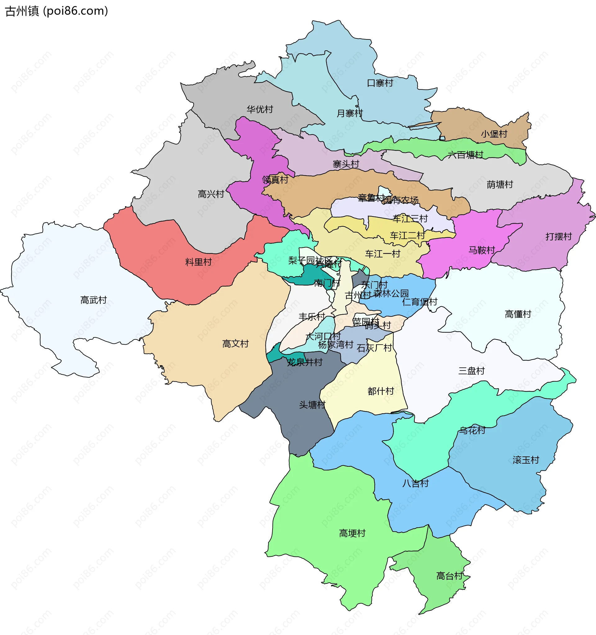 古州镇边界地图(五级行政区划)