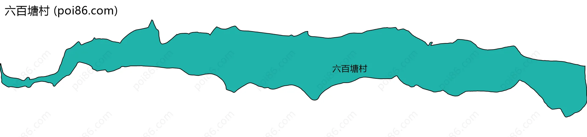 六百塘村边界地图