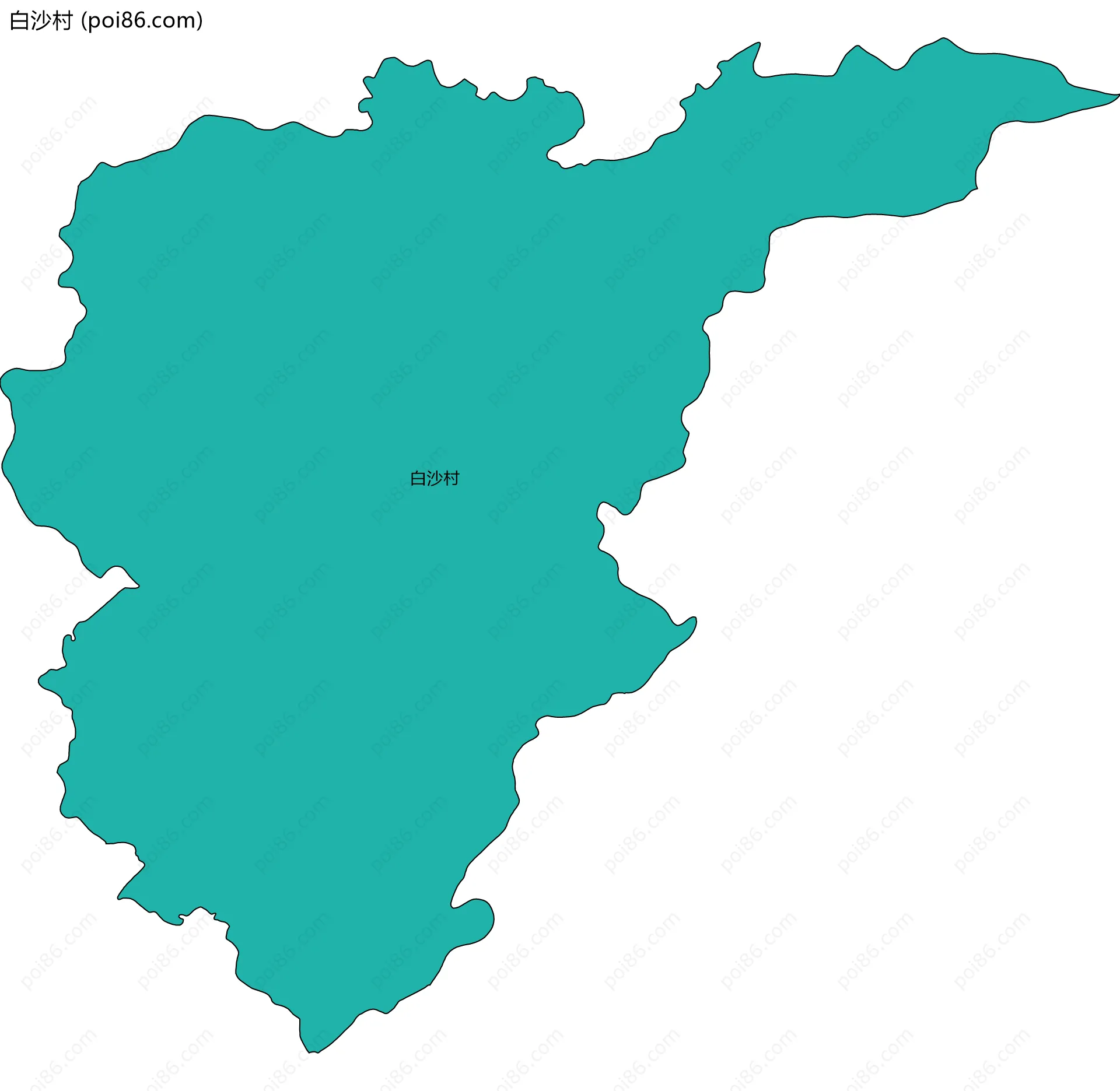 白沙村边界地图