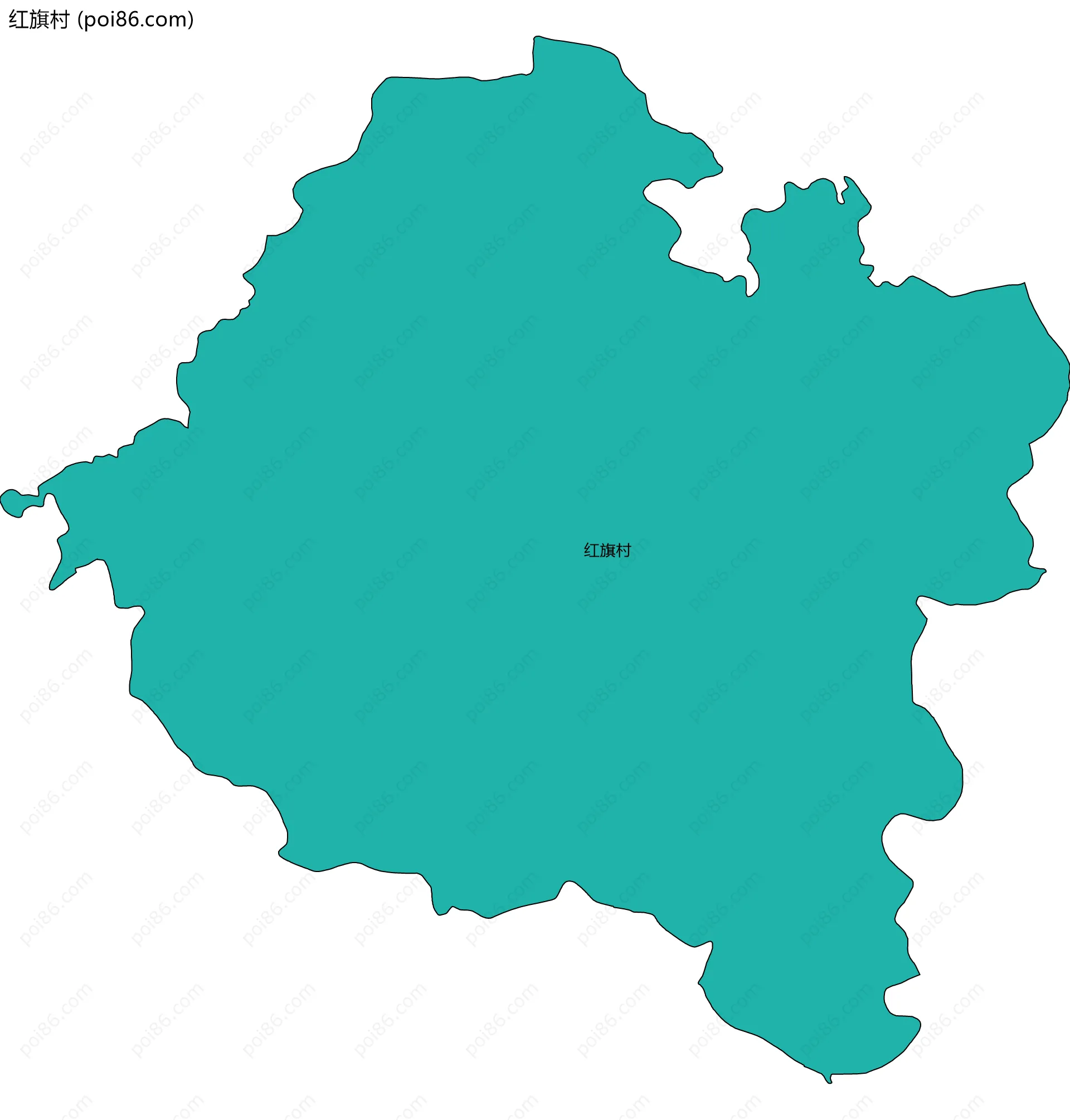 红旗村边界地图