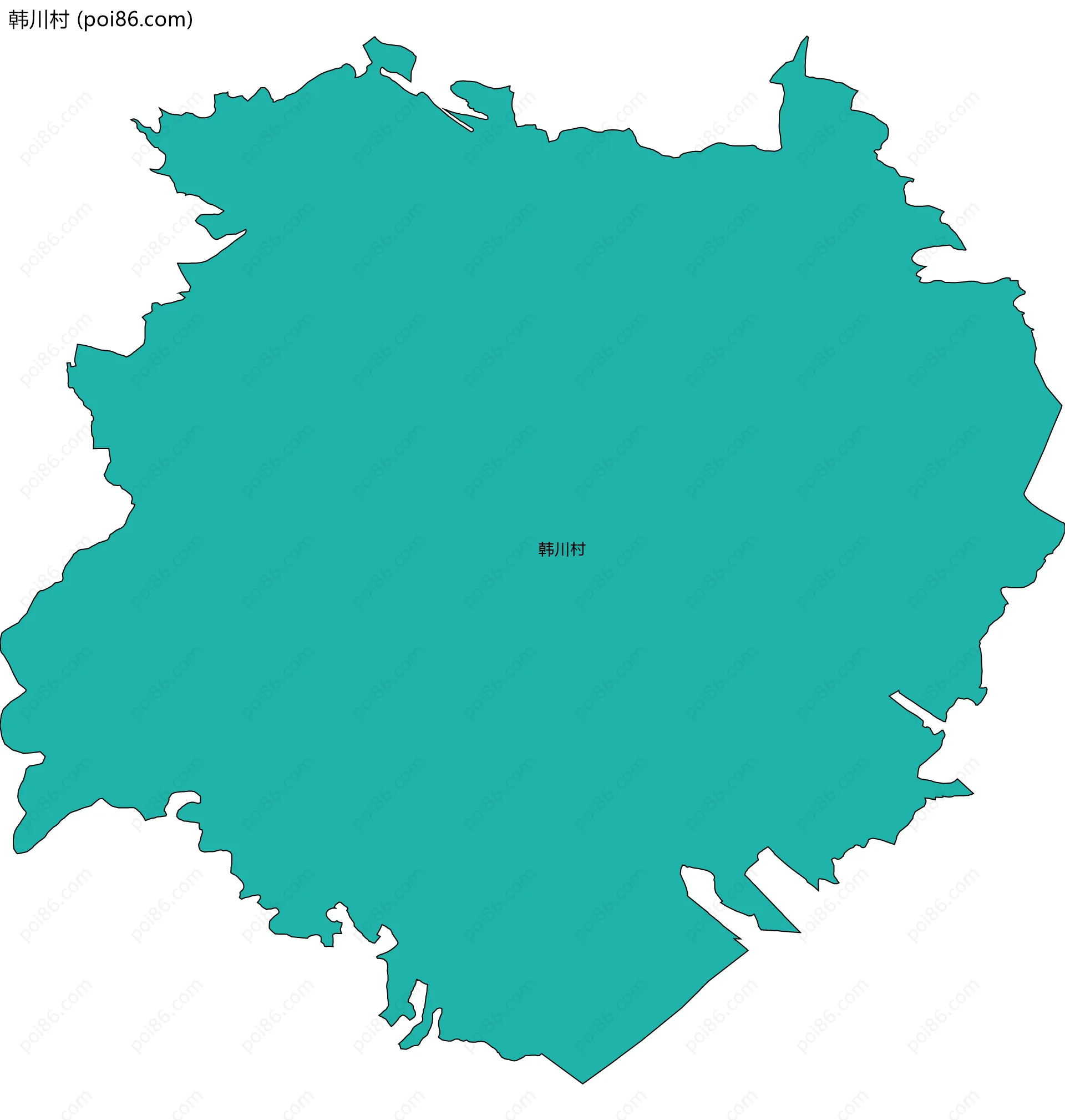 韩川村边界地图
