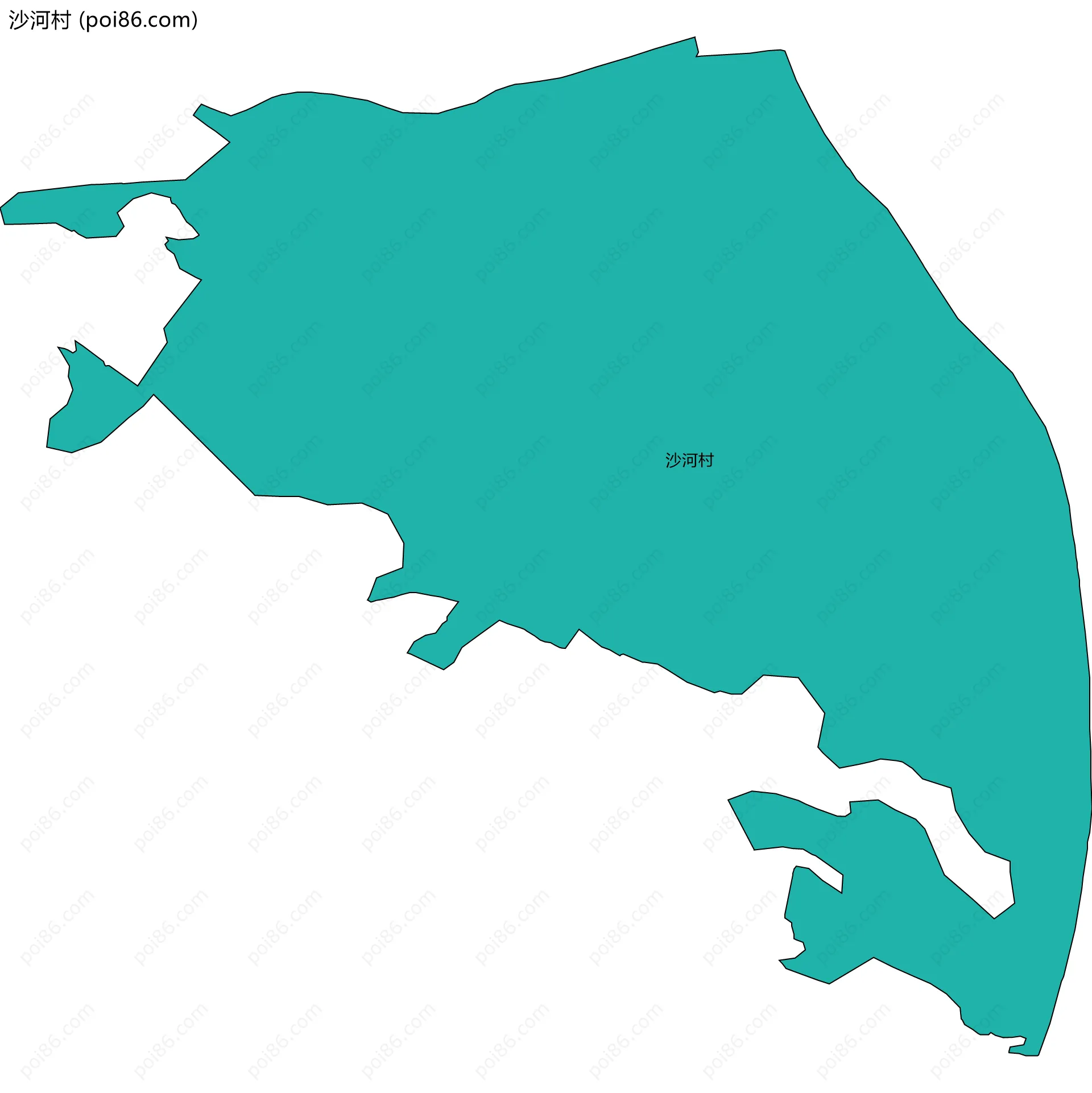 沙河村边界地图