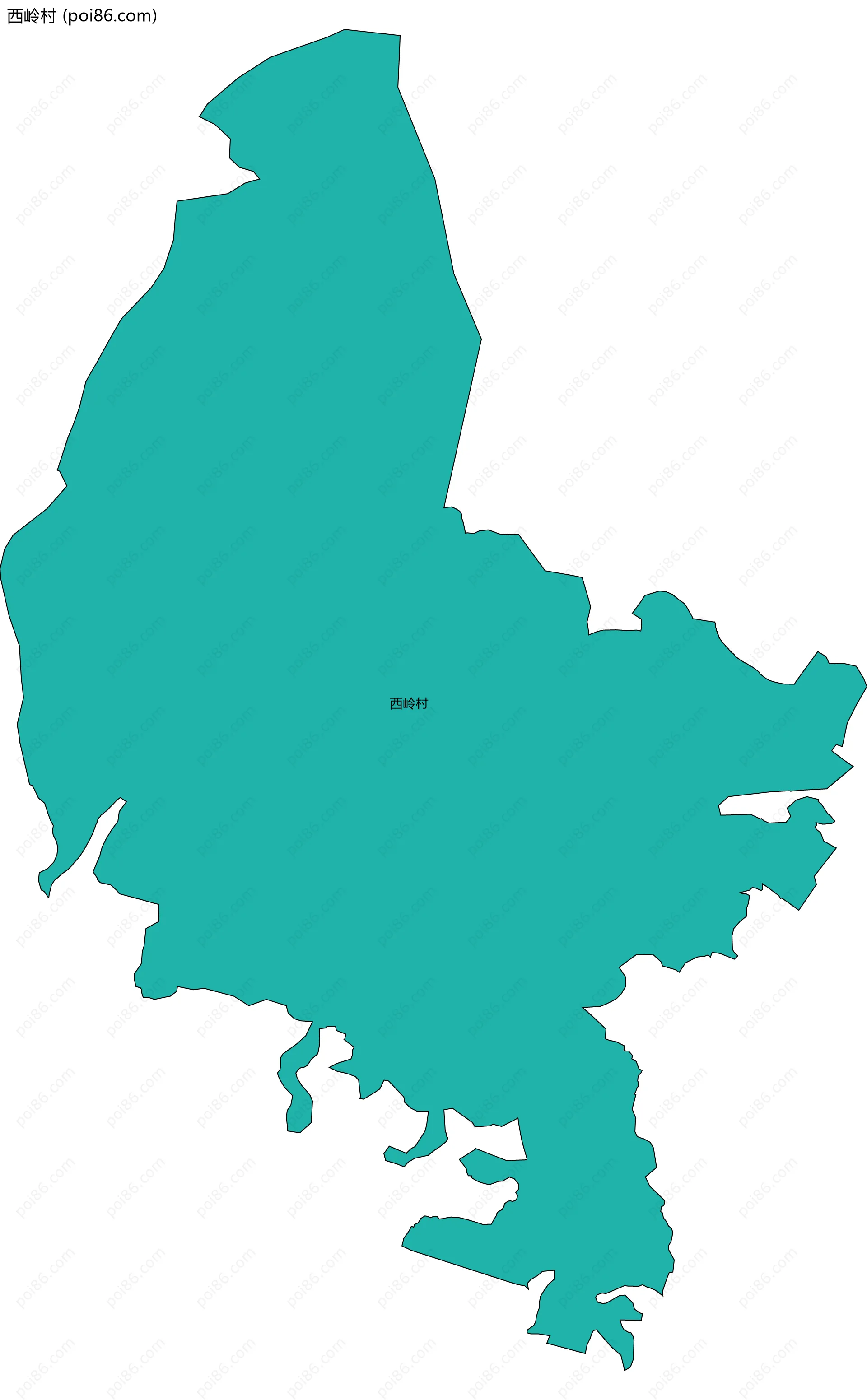 西岭村边界地图
