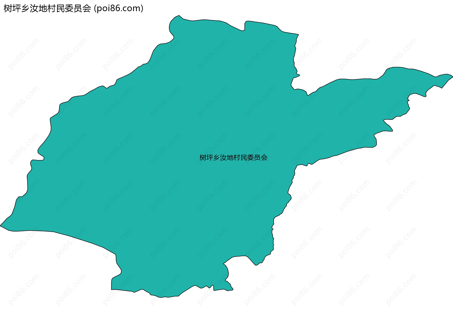 树坪乡汝地村民委员会边界地图
