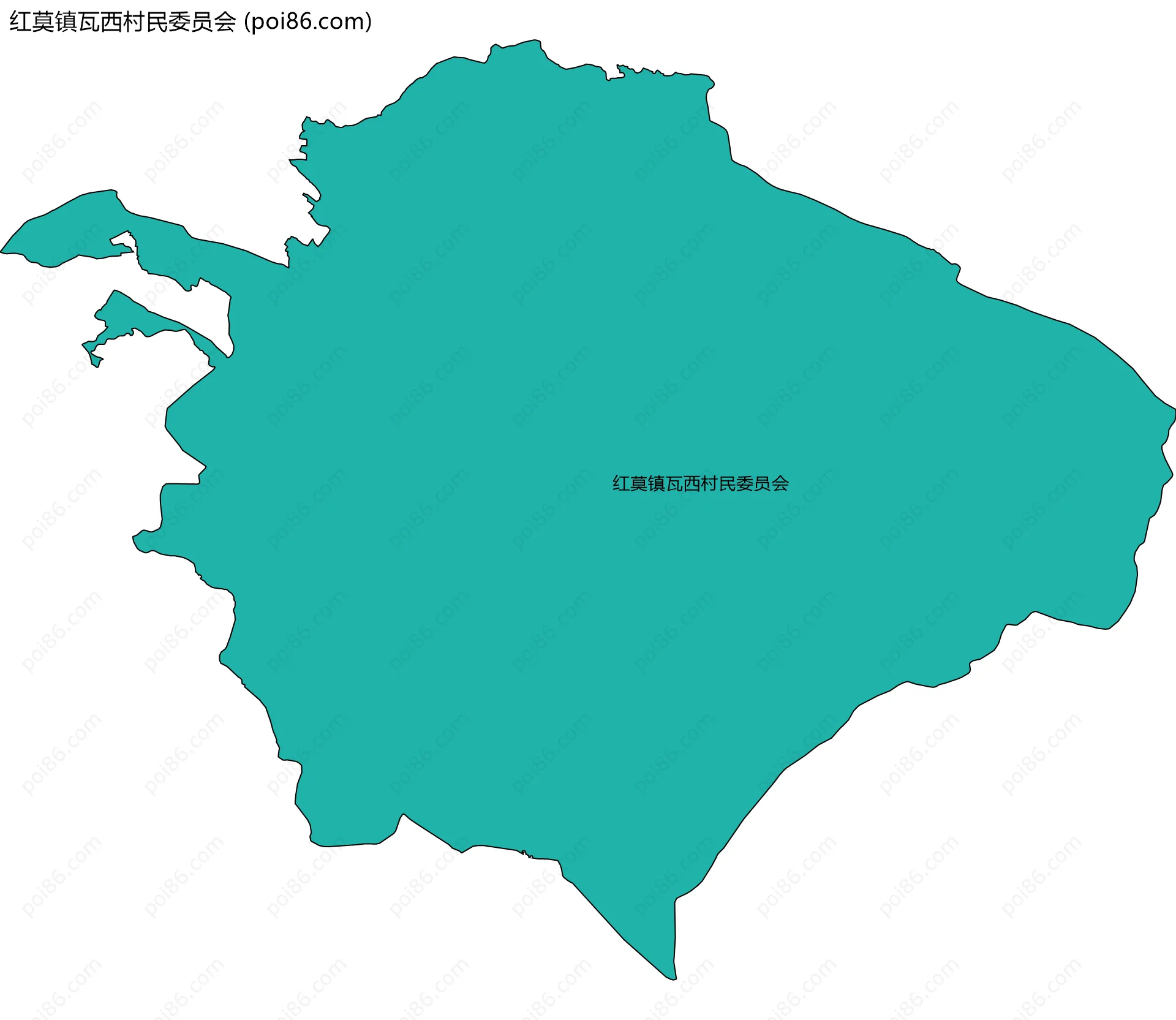 红莫镇瓦西村民委员会边界地图