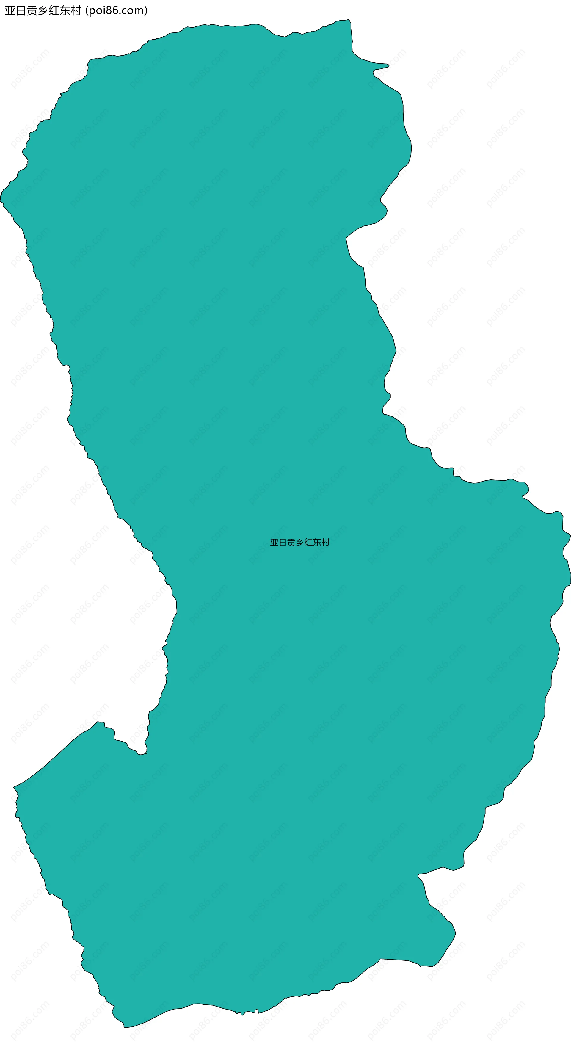 亚日贡乡红东村边界地图