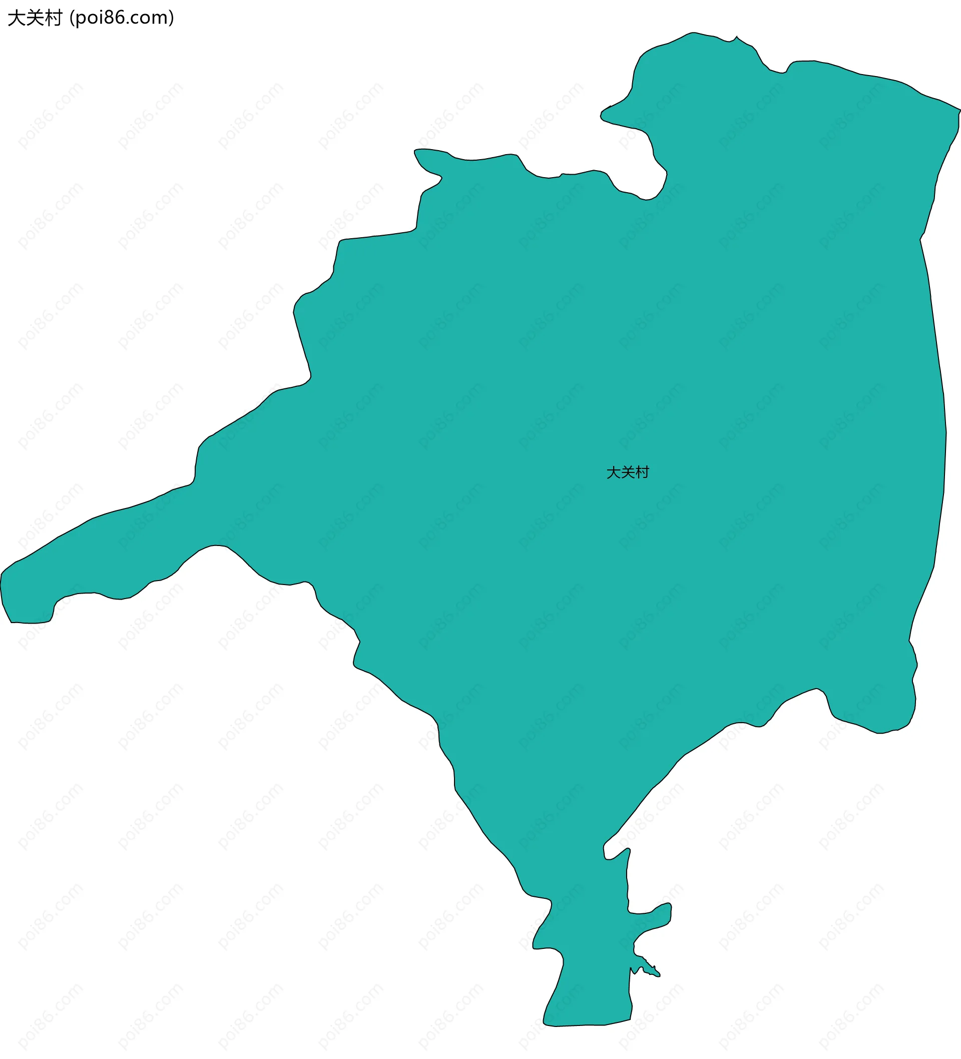 大关村边界地图