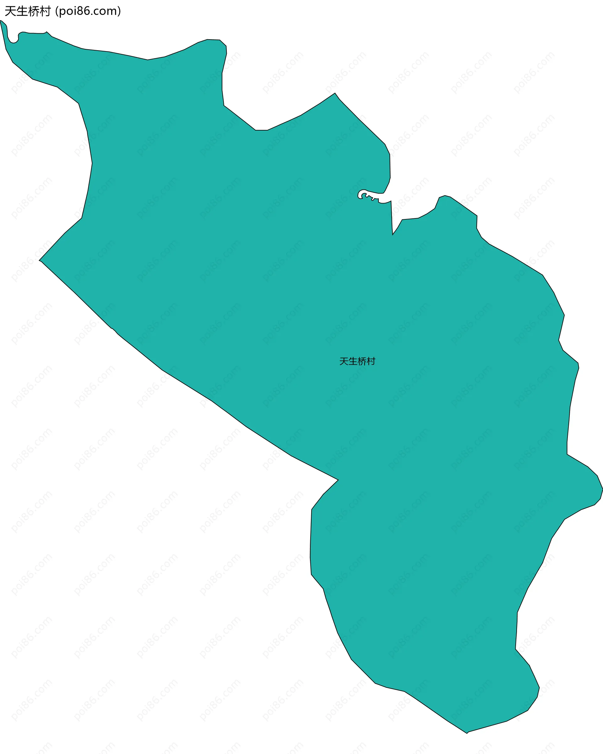 天生桥村边界地图
