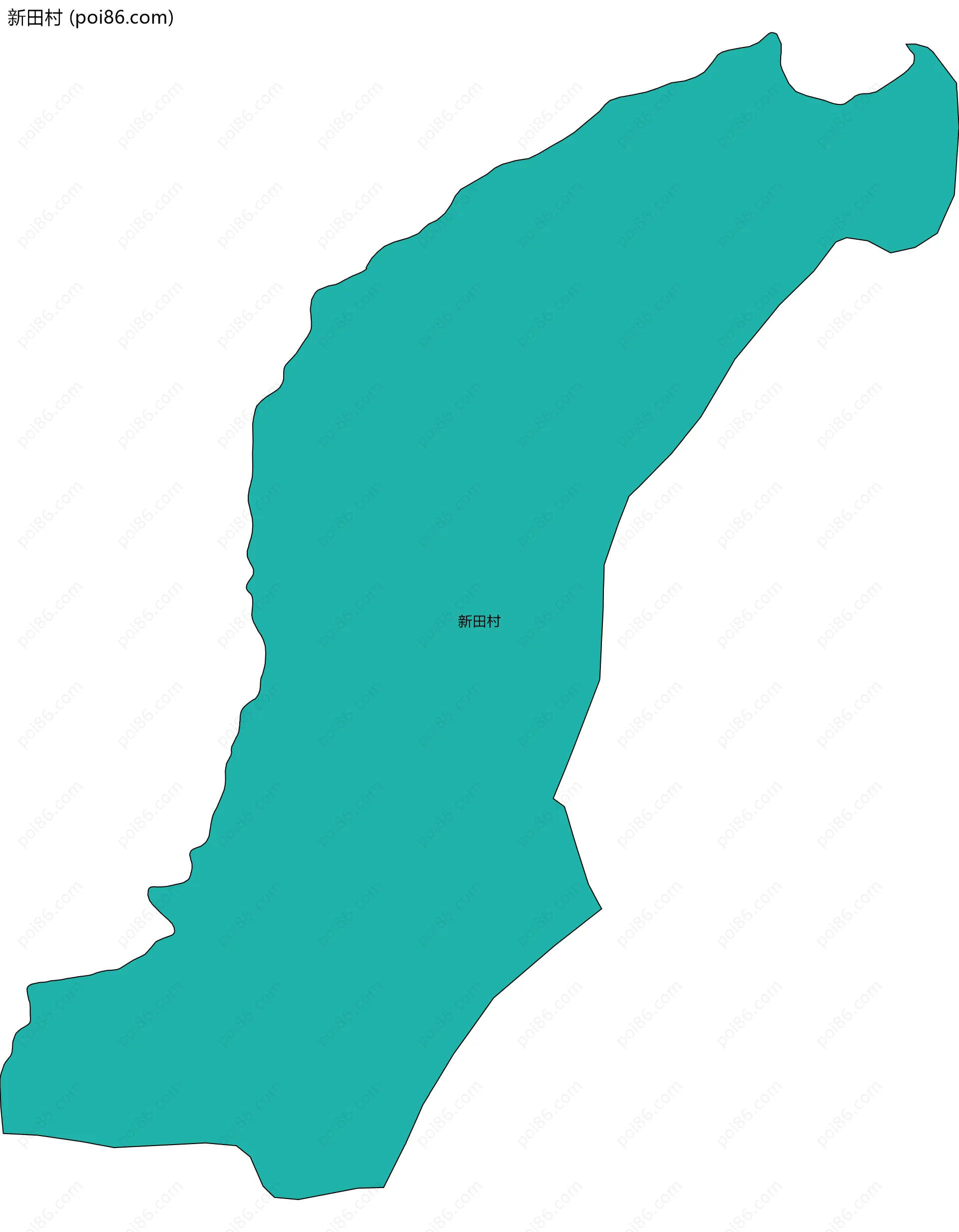 新田村边界地图