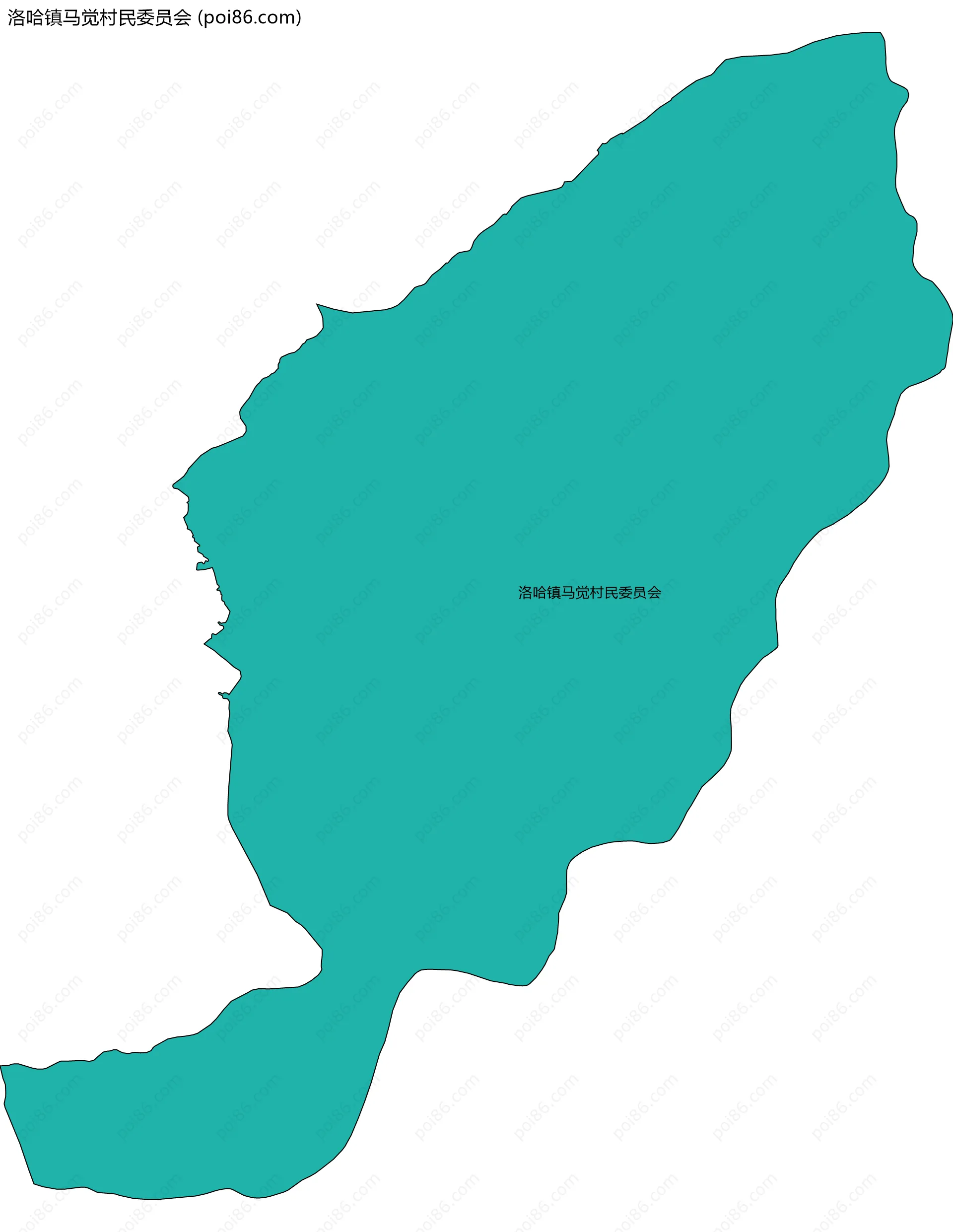 洛哈镇马觉村民委员会边界地图