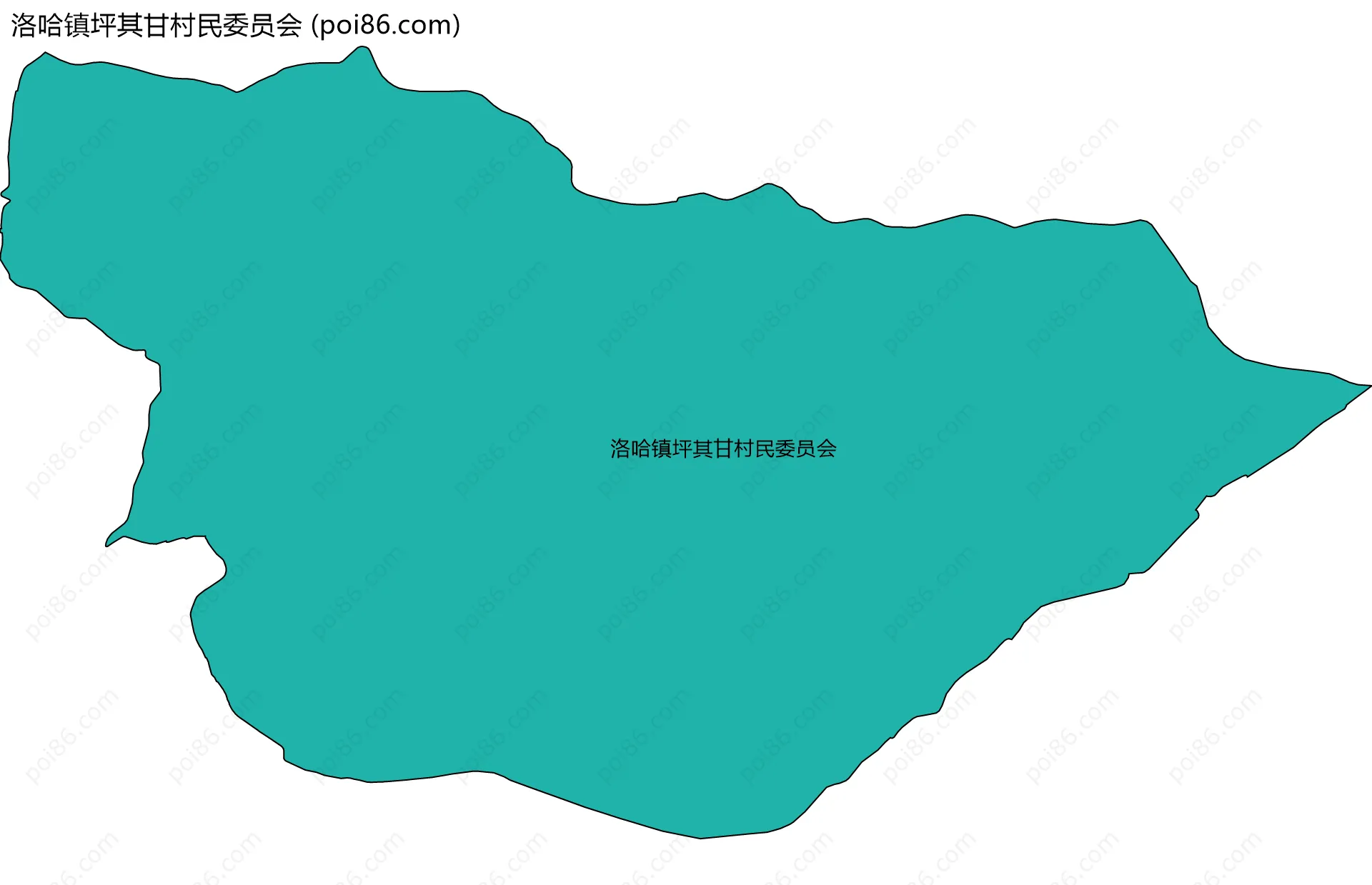 洛哈镇坪其甘村民委员会边界地图