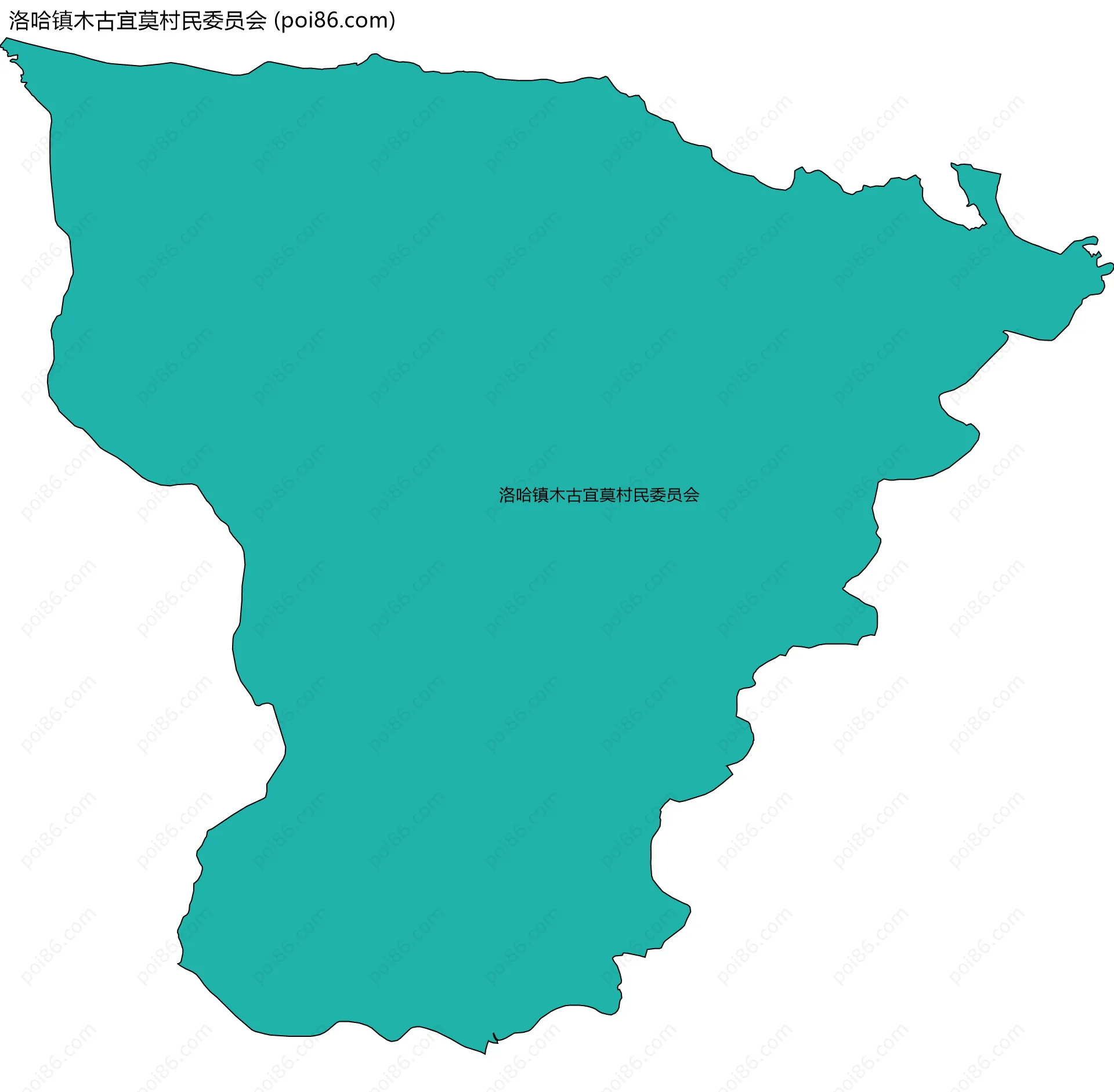 洛哈镇木古宜莫村民委员会边界地图