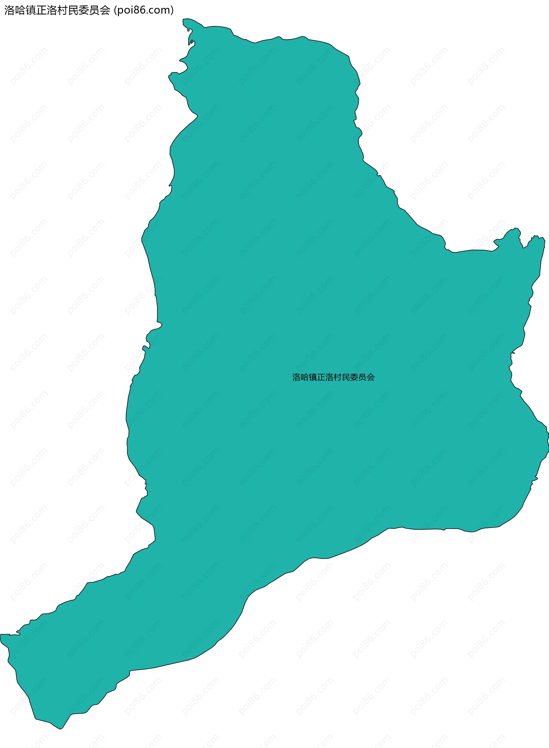 洛哈镇正洛村民委员会边界地图