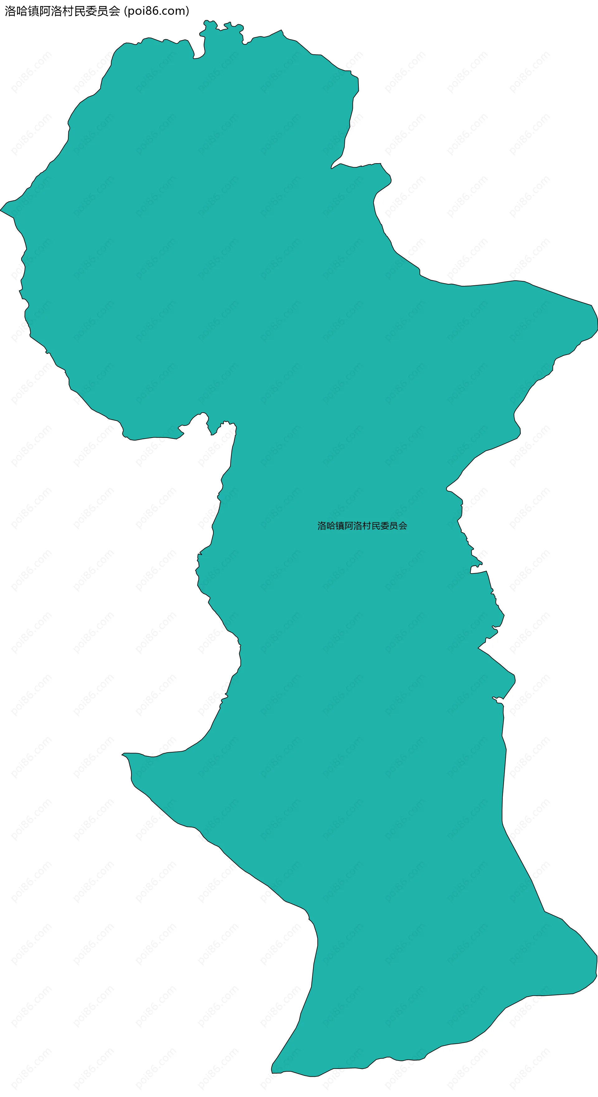 洛哈镇阿洛村民委员会边界地图