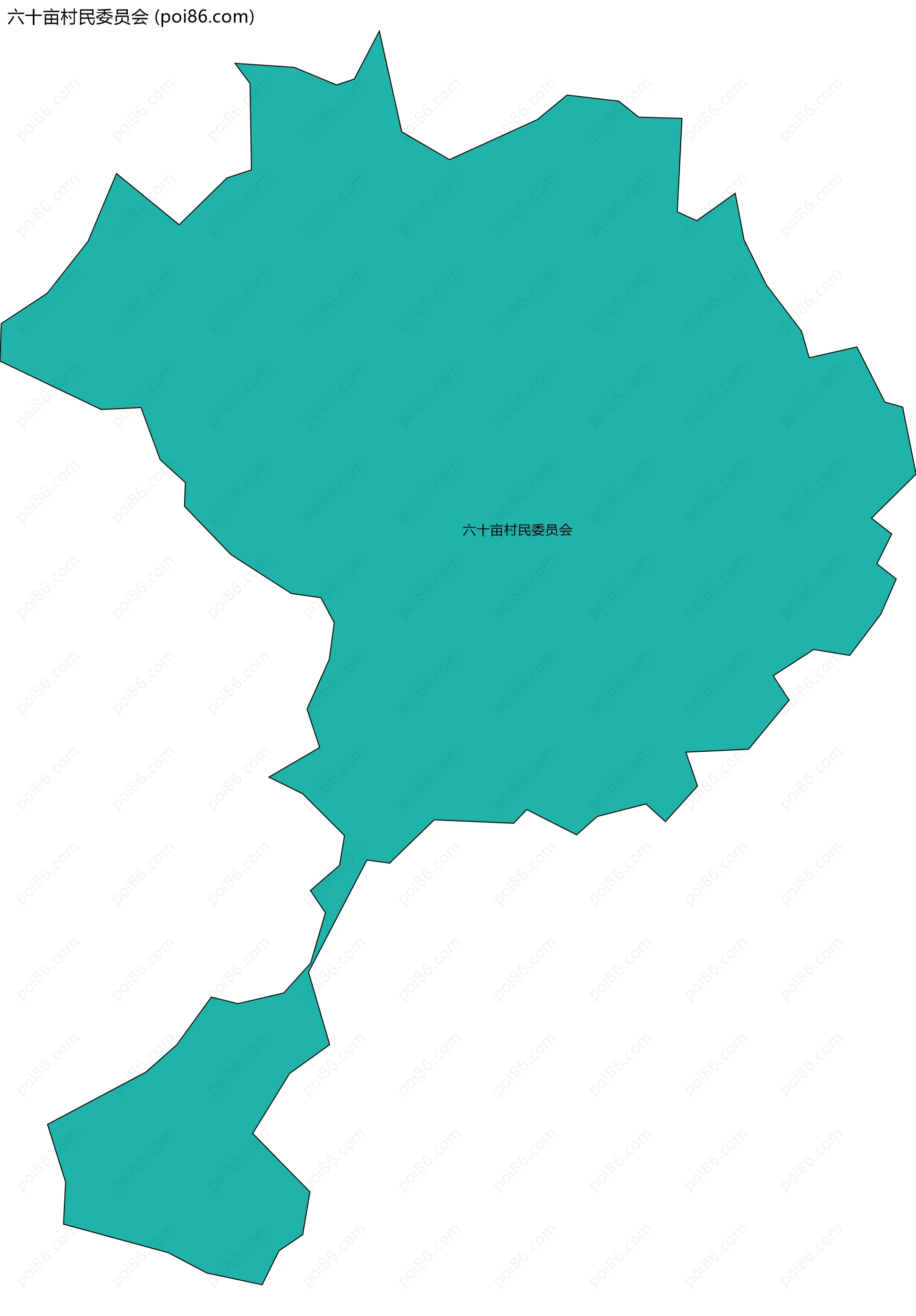 六十亩村民委员会边界地图