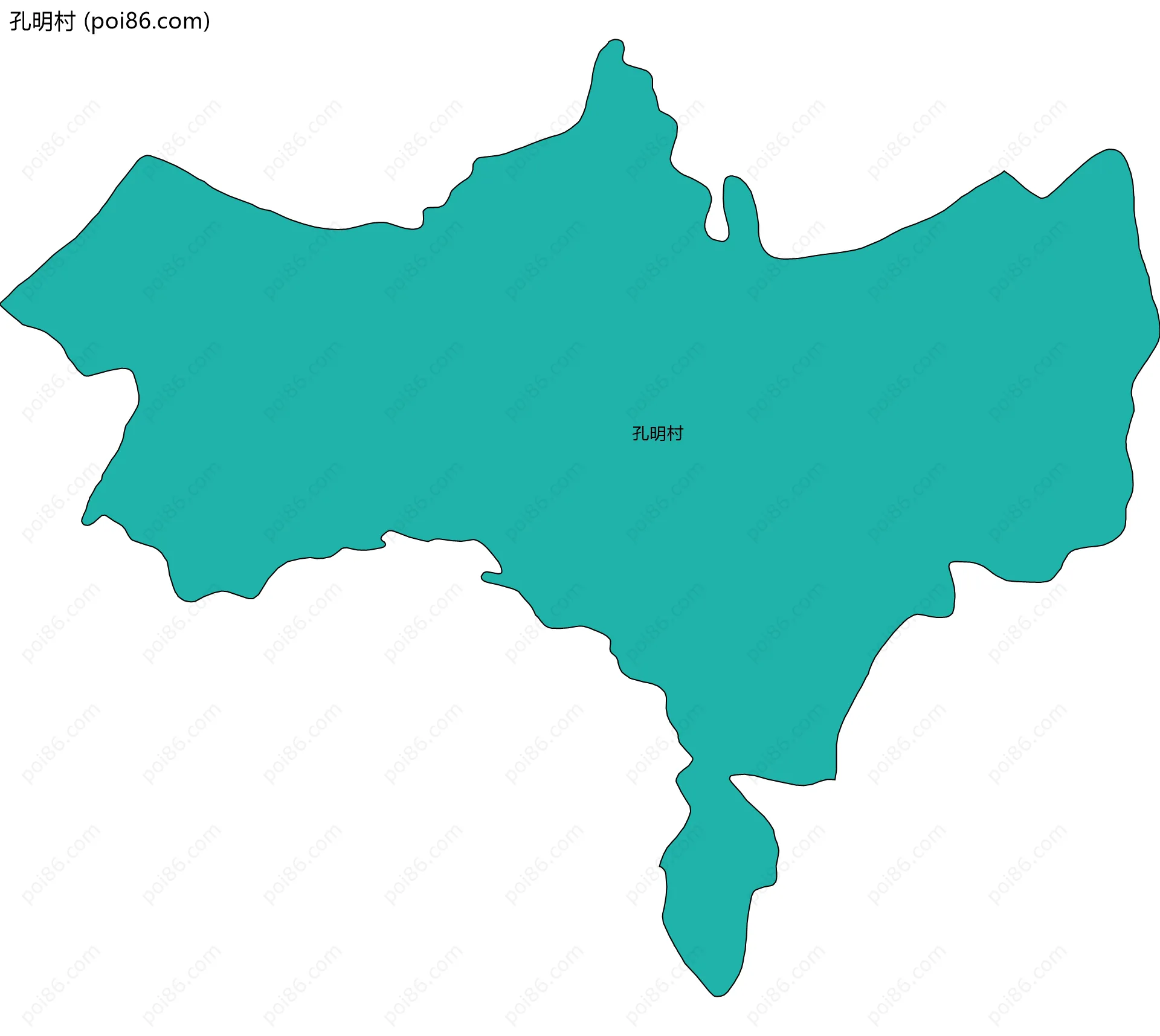 孔明村边界地图