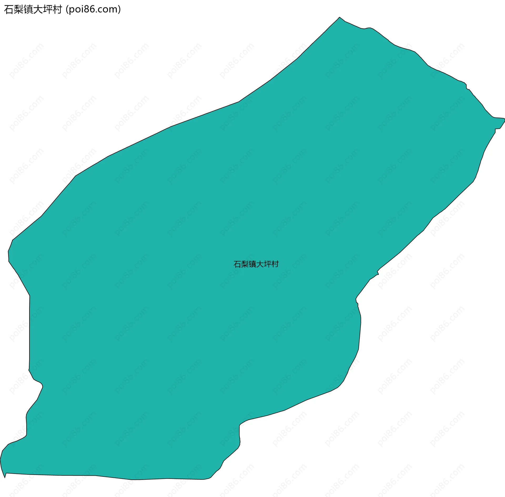 石梨镇大坪村边界地图