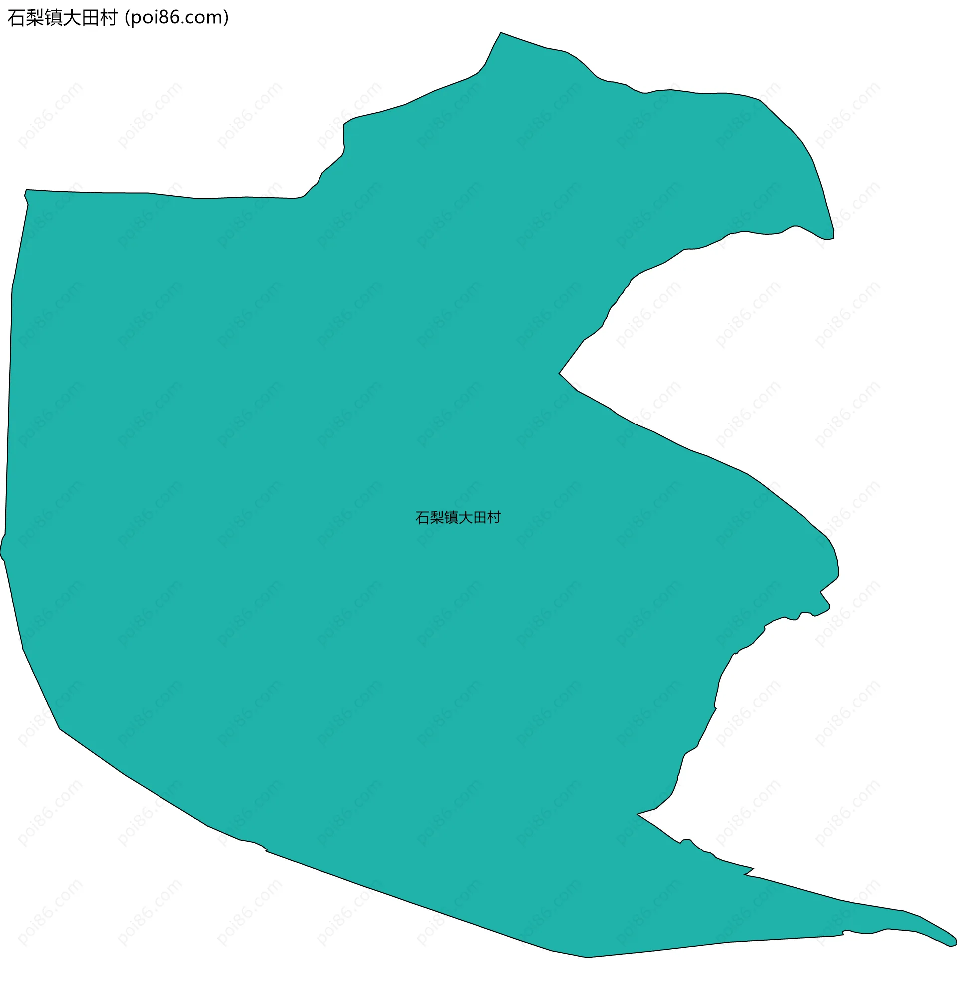 石梨镇大田村边界地图