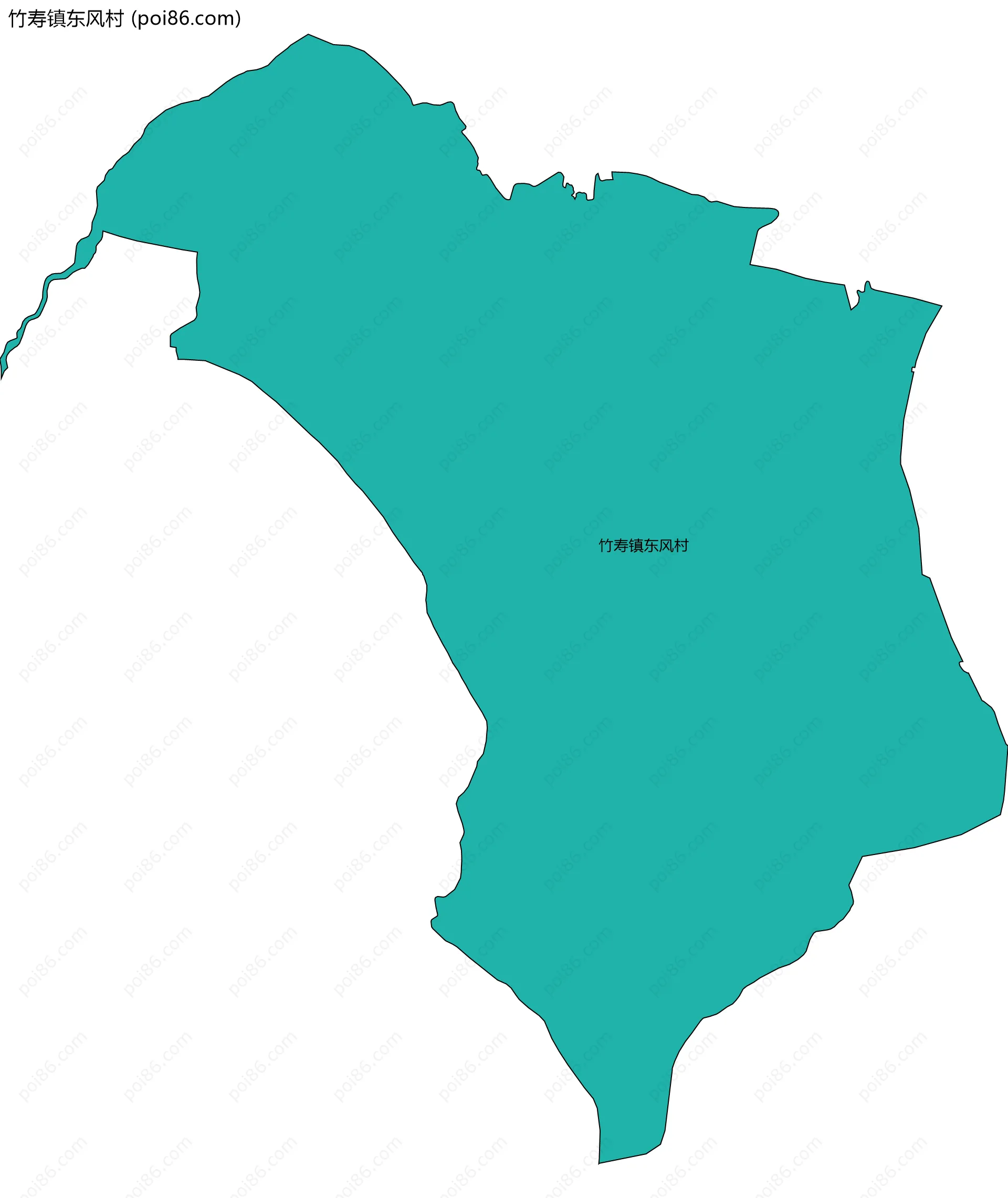 竹寿镇东风村边界地图